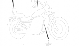 WARNING LABEL for мотоцикла SUZUKI Boulevard S50 (VS800GL)2005 year 