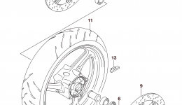 FRONT WHEEL (GSX-S750AL5 E28) для мотоцикла SUZUKI GSX-S7502015 г. 