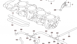 THROTTLE BODY HOSE/JOINT (GSX-R600L6 E33) for мотоцикла SUZUKI GSX-R6002016 year 