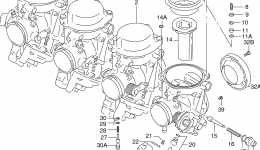CARBURETOR (MODEL W/X/Y) for мотоцикла SUZUKI GSX-R6001998 year 