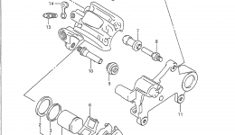 REAR CALIPERS (MODEL K) for мотоцикла SUZUKI RM2501989 year 