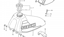 FUEL TANK (MODEL F/G/H) для мотоцикла SUZUKI JR501990 г. 