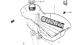 FUEL TANK (MODEL Z) для мотоцикла SUZUKI RM2501983 г. 