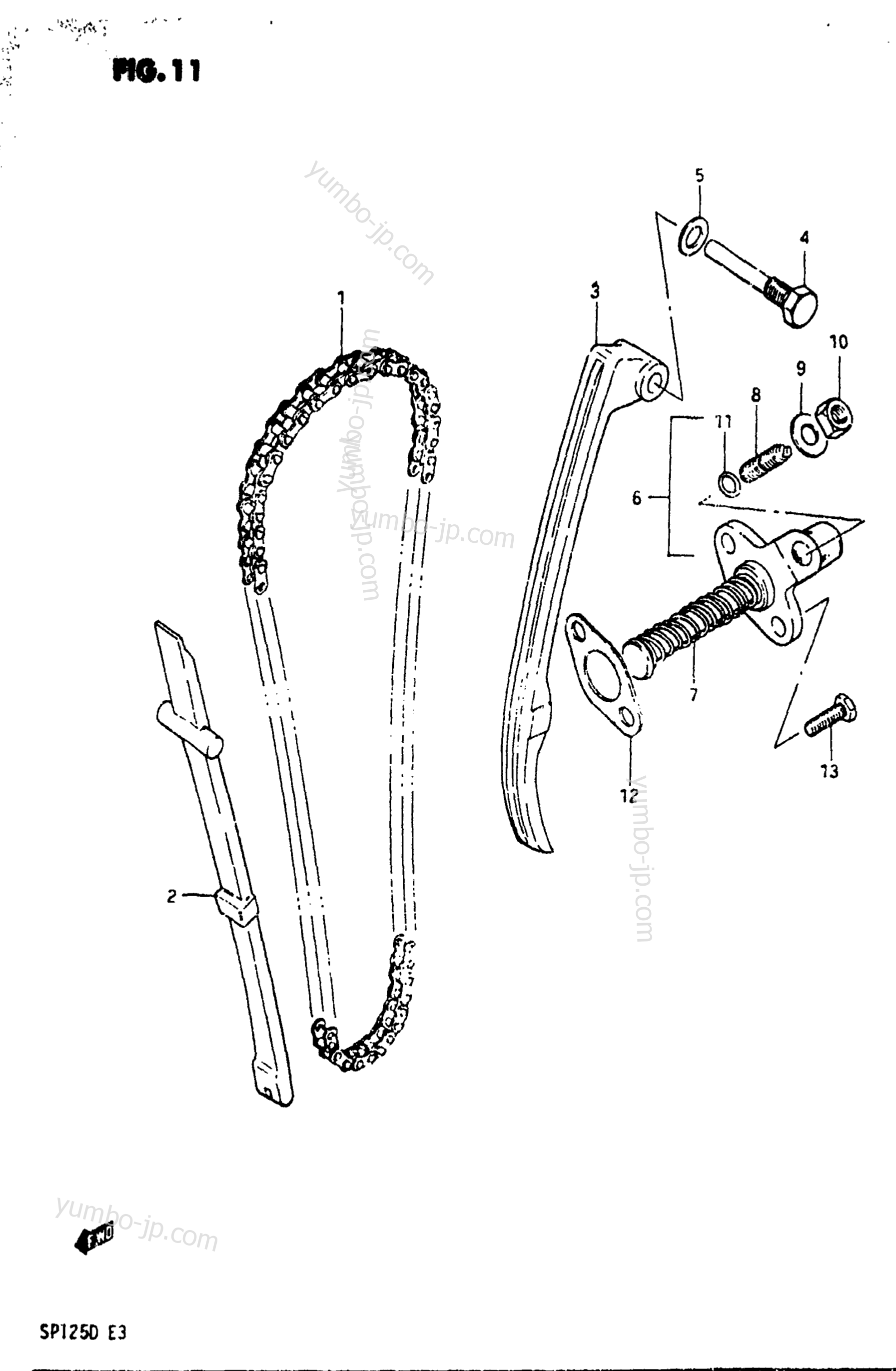 CAM CHAIN (MODEL D) for motorcycles SUZUKI SP125 1983 year