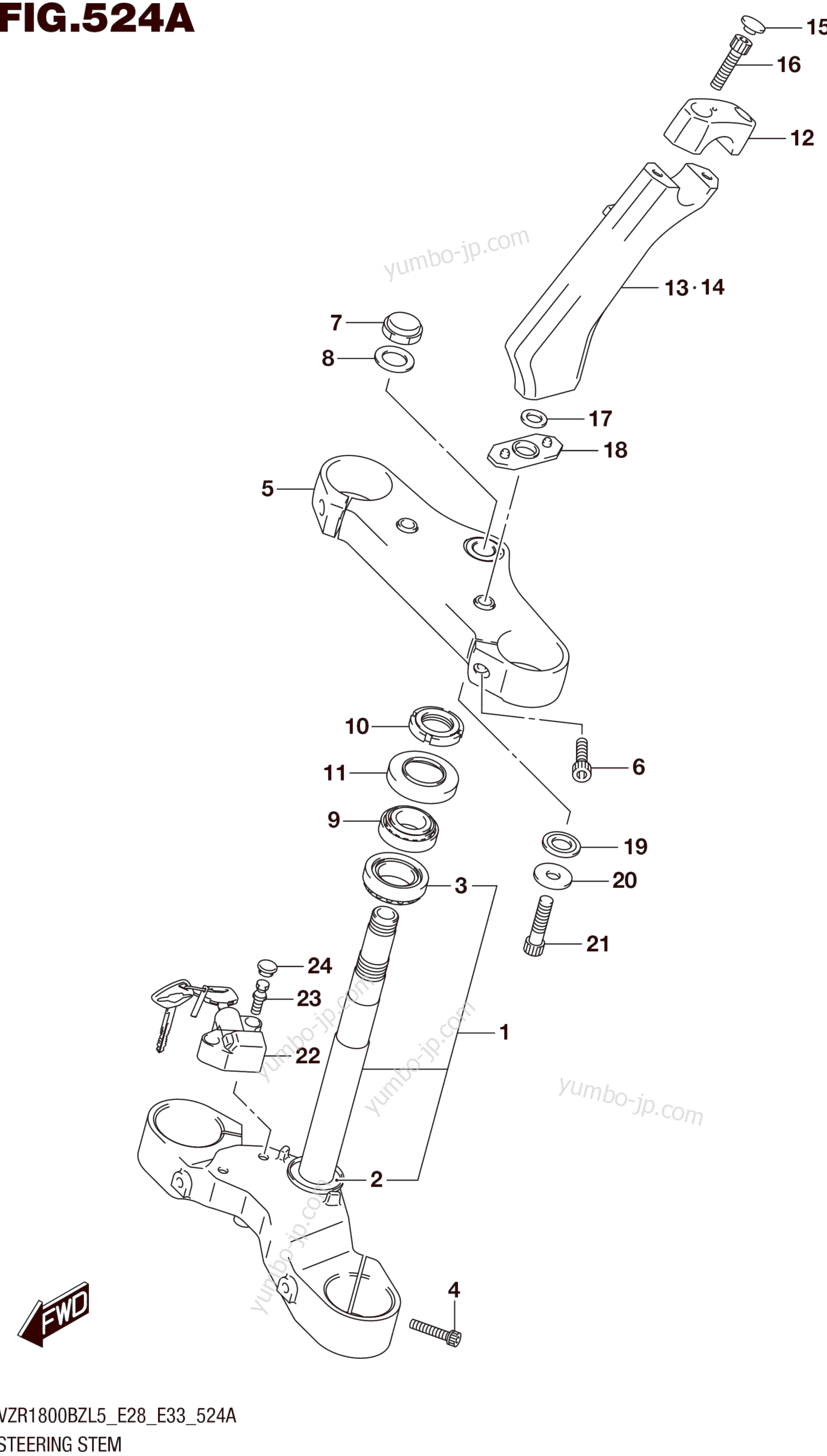 STEERING STEM (VZR1800BZL5 E28) for motorcycles SUZUKI VZR1800BZ 2015 year