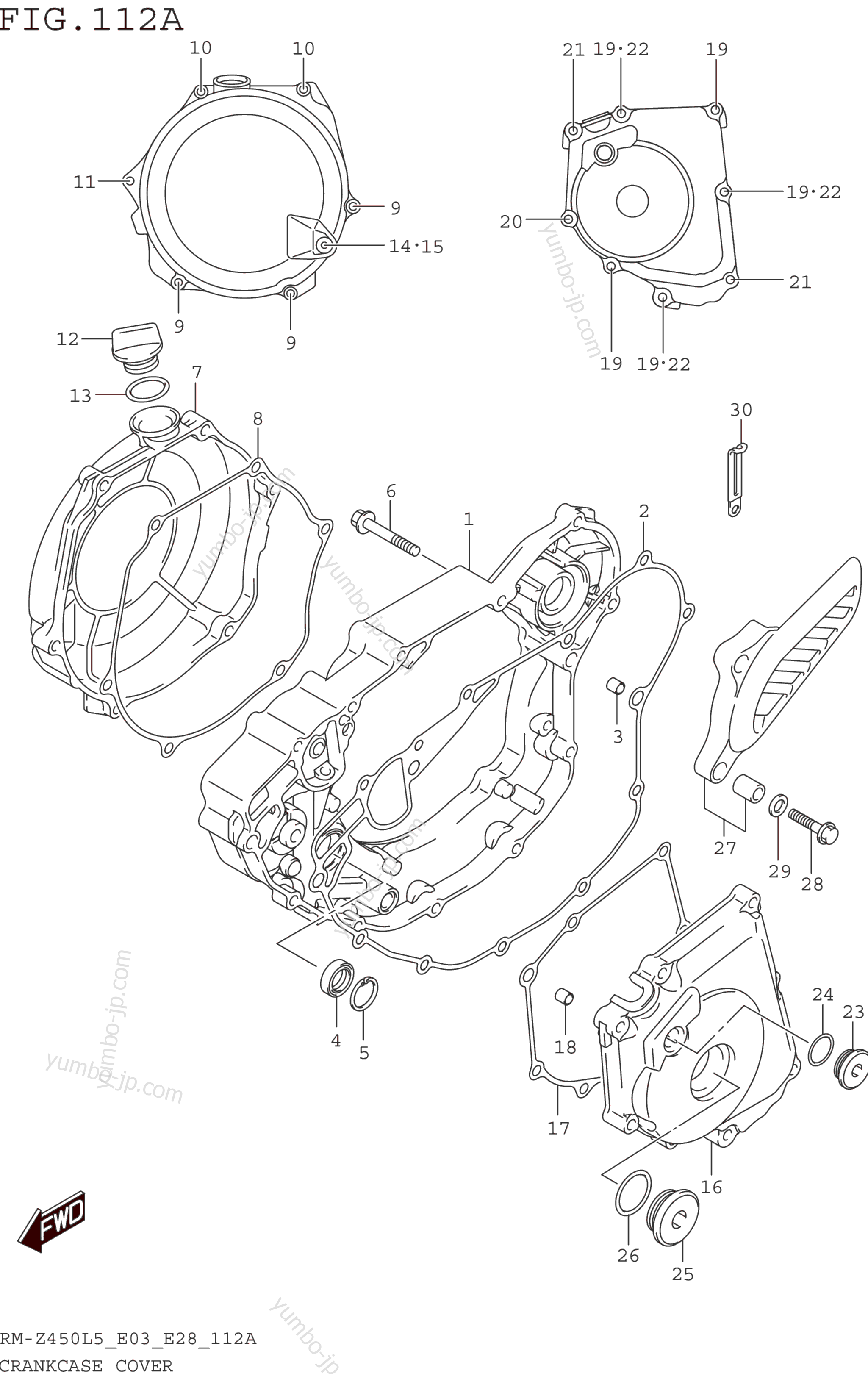 CRANKCASE COVER for motorcycles SUZUKI RM-Z450 2015 year