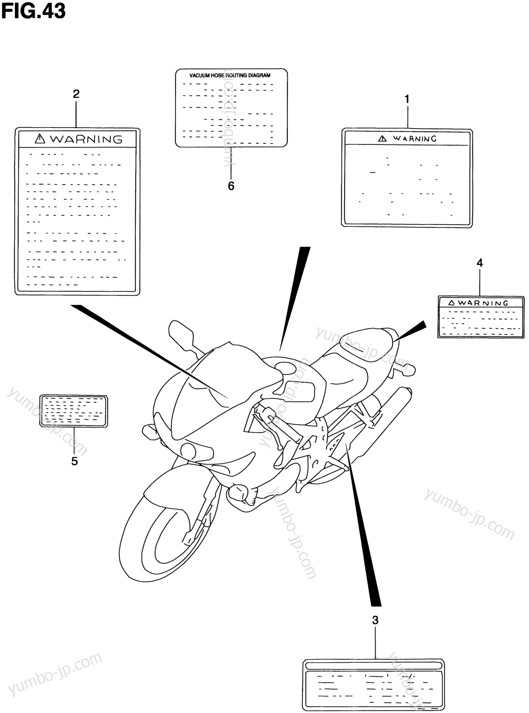 LABEL (MODEL V/W/X/Y) for motorcycles SUZUKI TL1000S 2000 year