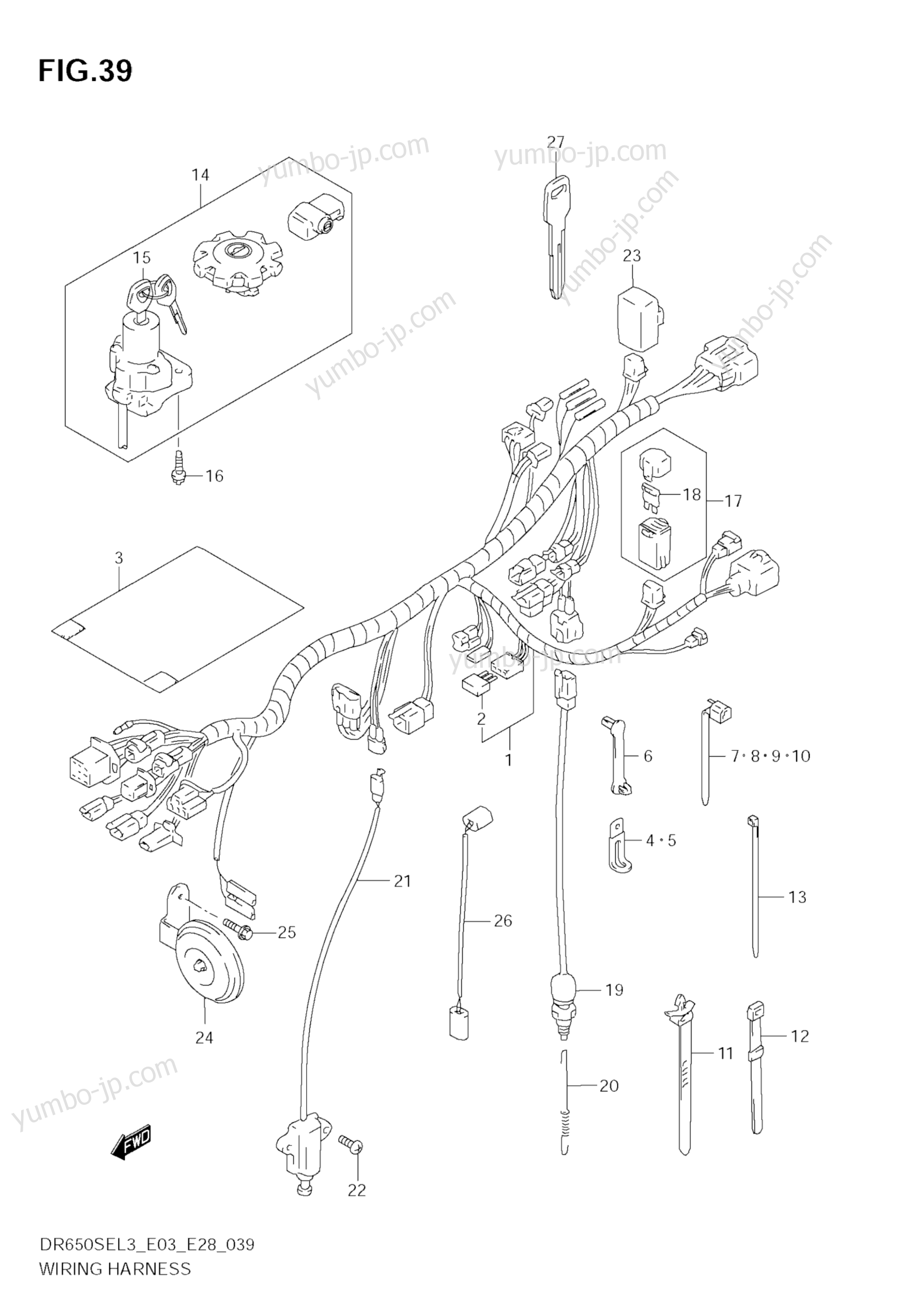 WIRING HARNESS (DR650SEL3 E28) для мотоциклов SUZUKI DR650SE 2013 г.