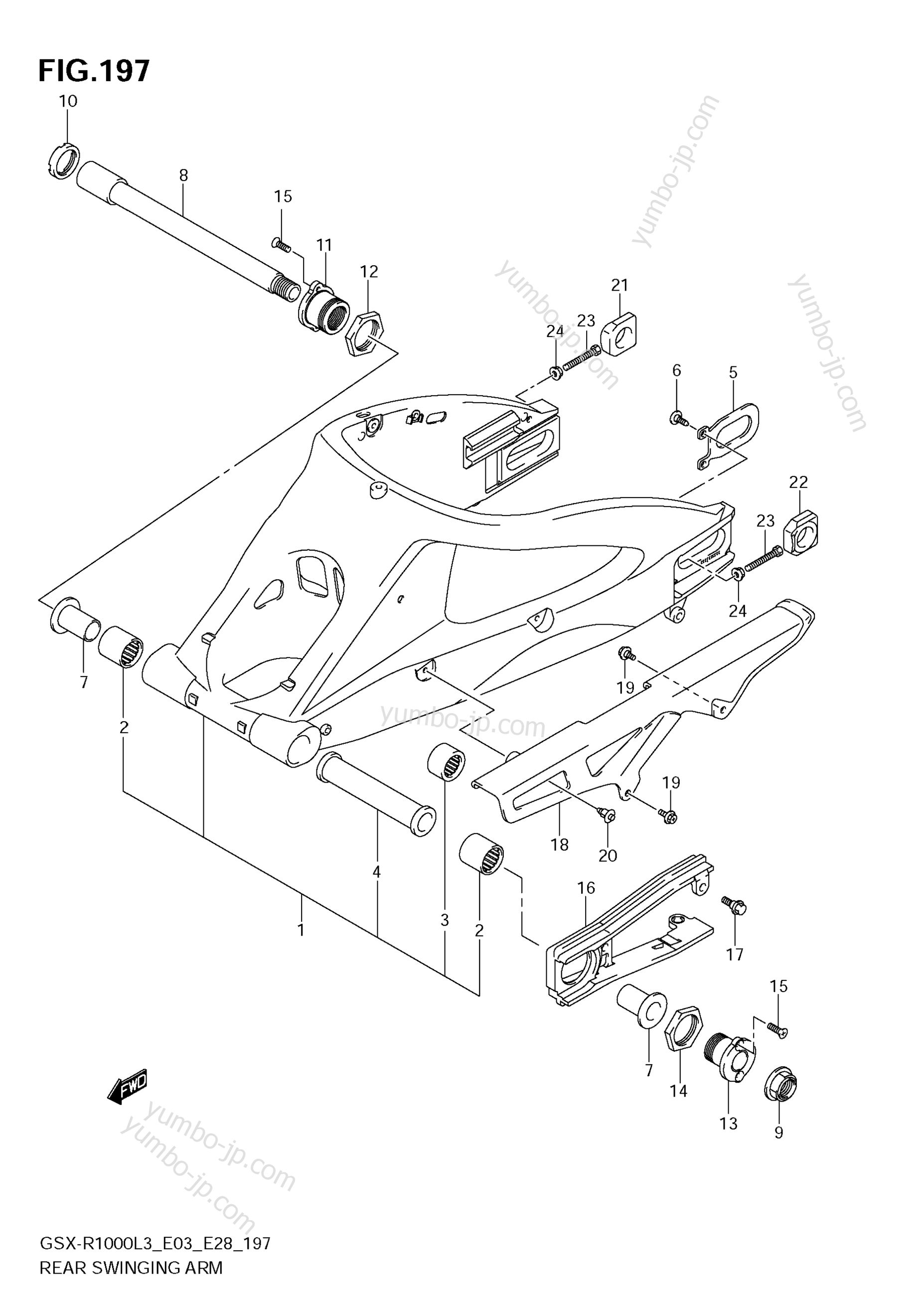 REAR SWINGING ARM (GSX-R1000ZL3 E33) для мотоциклов SUZUKI GSX-R1000 2013 г.