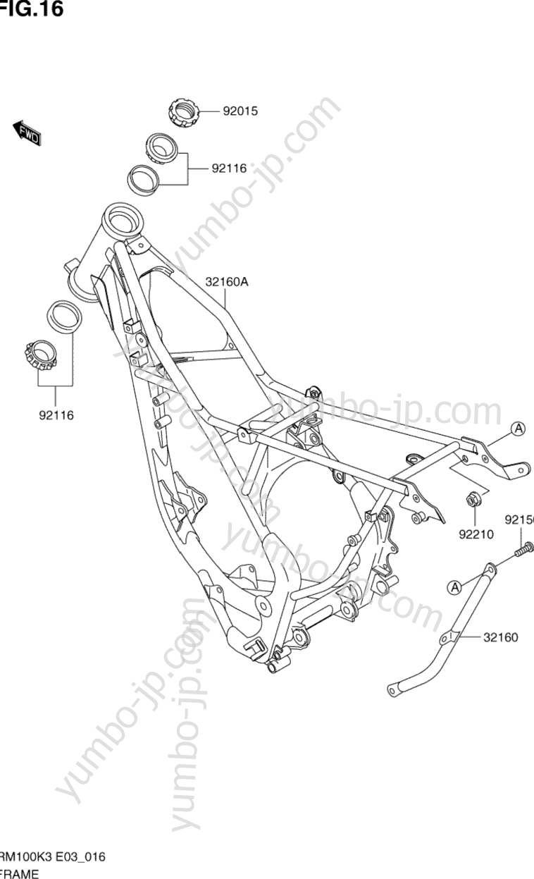 FRAME for motorcycles SUZUKI RM100 2003 year