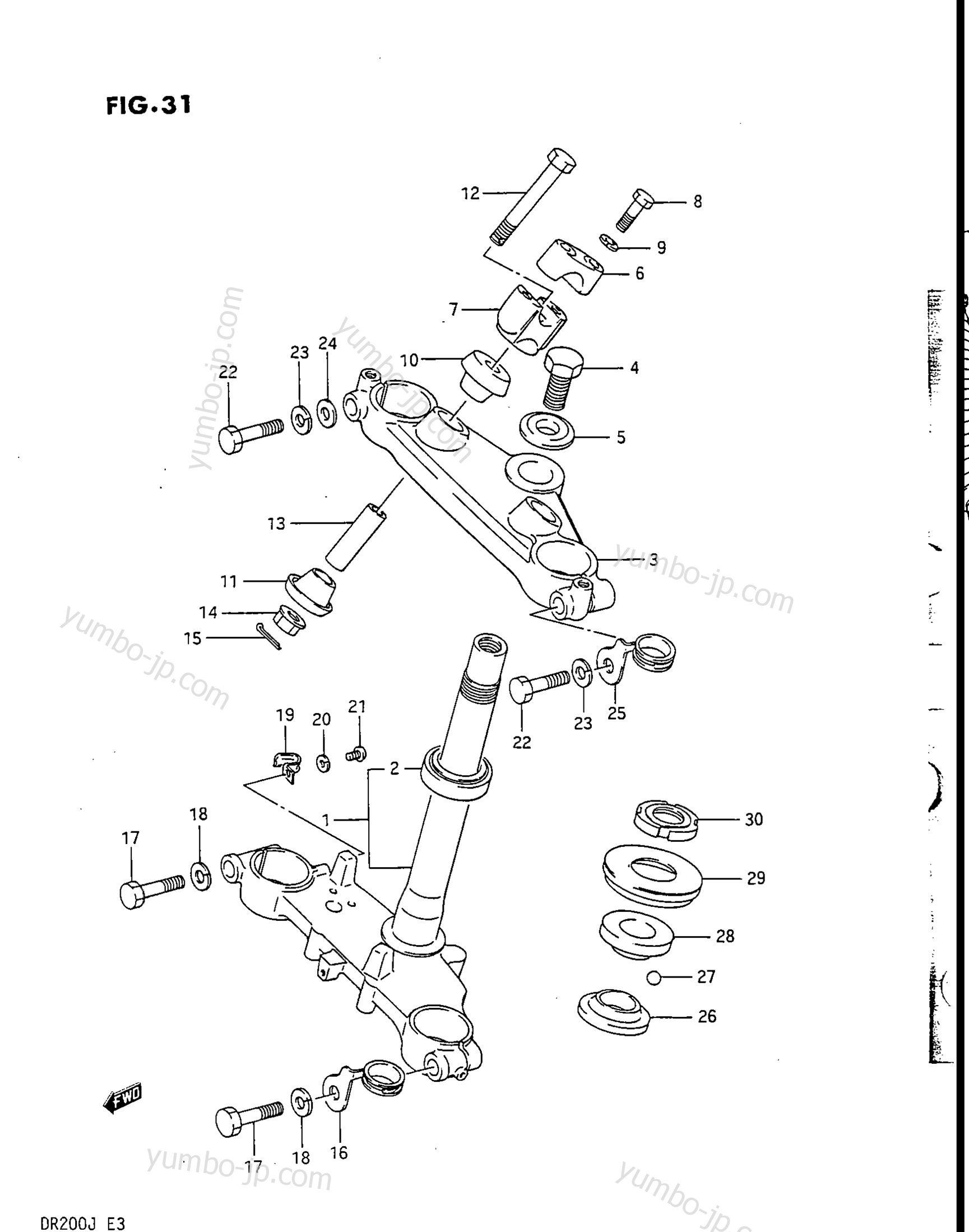 STEERING STEM (MODEL H/J) для мотоциклов SUZUKI DR200 1986 г.