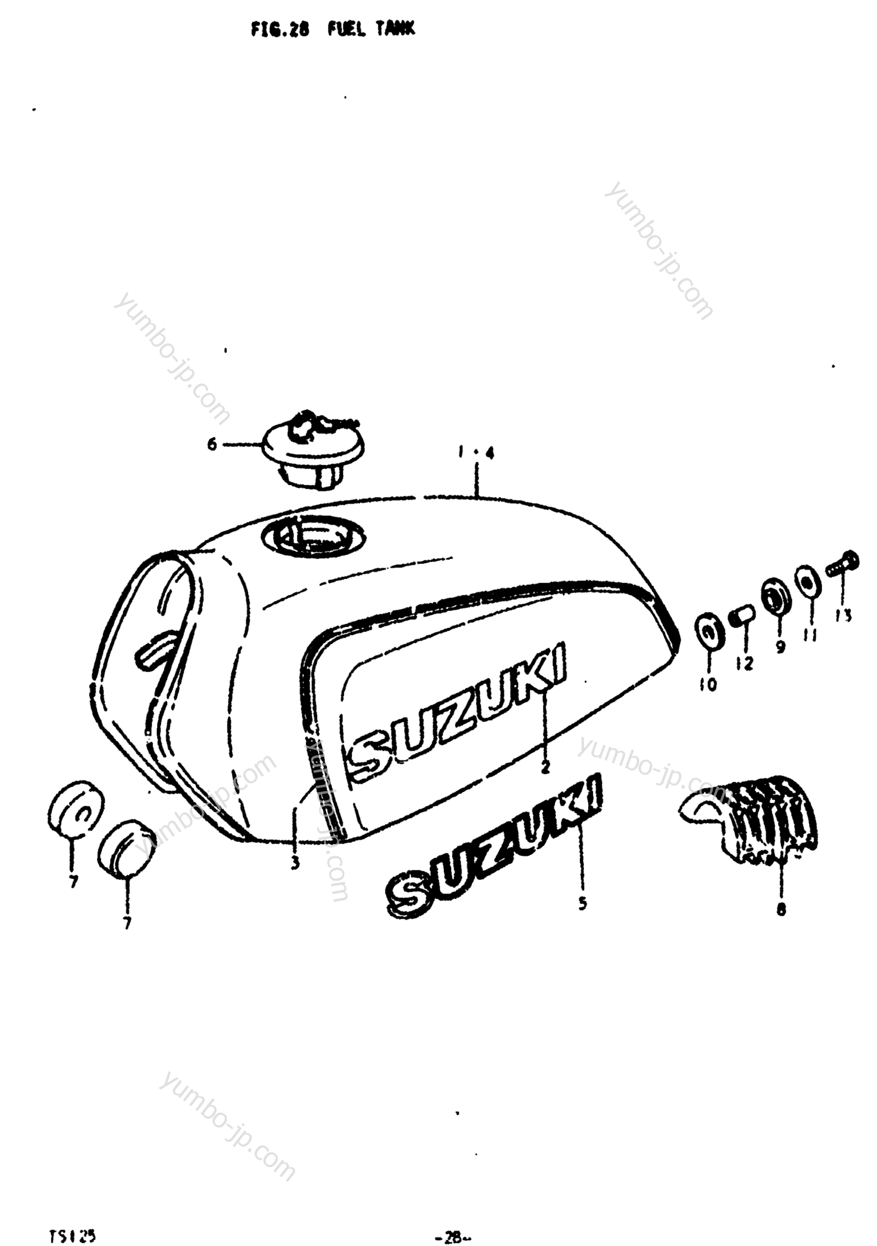 Топливный бак для мотоциклов SUZUKI TS125 1979 г.