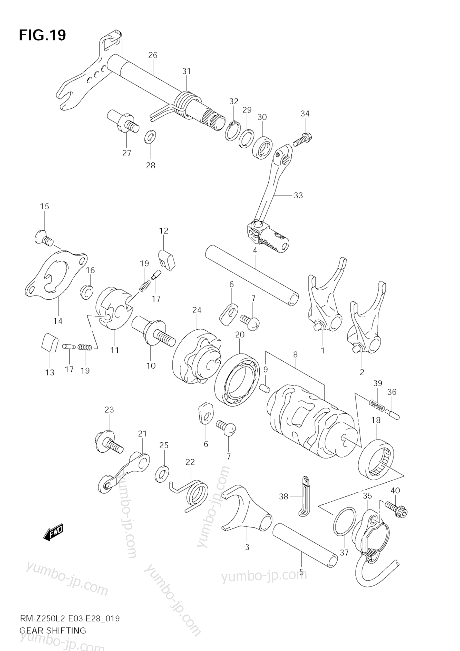 GEAR SHIFTING для мотоциклов SUZUKI RM-Z250 2012 г.