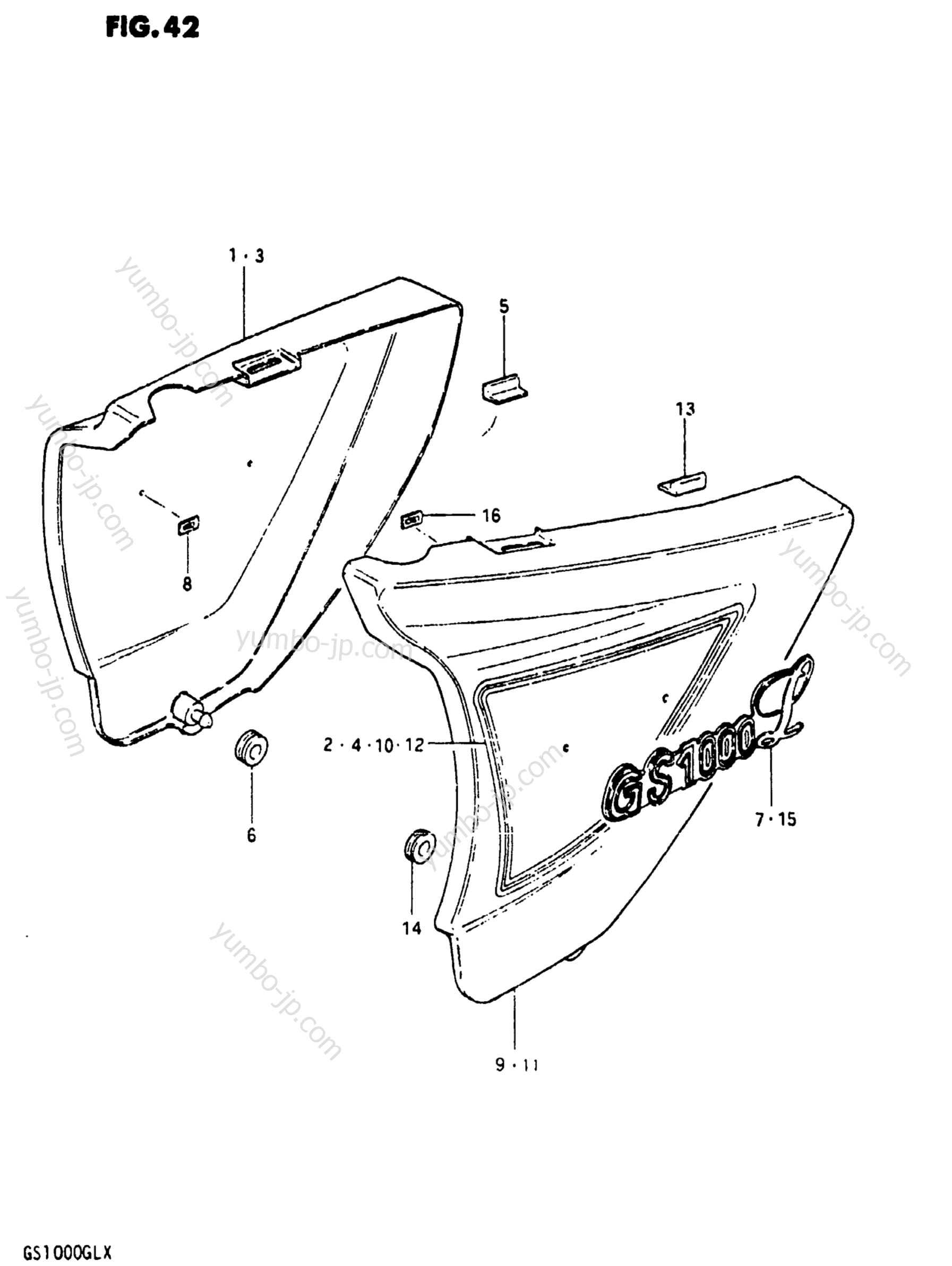 FRAME COVER (MODEL T) for motorcycles SUZUKI GS1000GL 1981 year