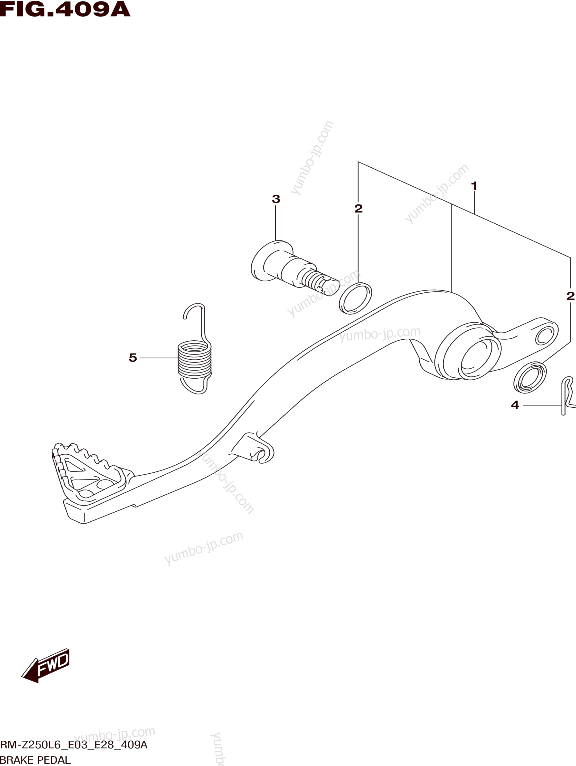 BRAKE PEDAL for motorcycles SUZUKI RM-Z250 2016 year