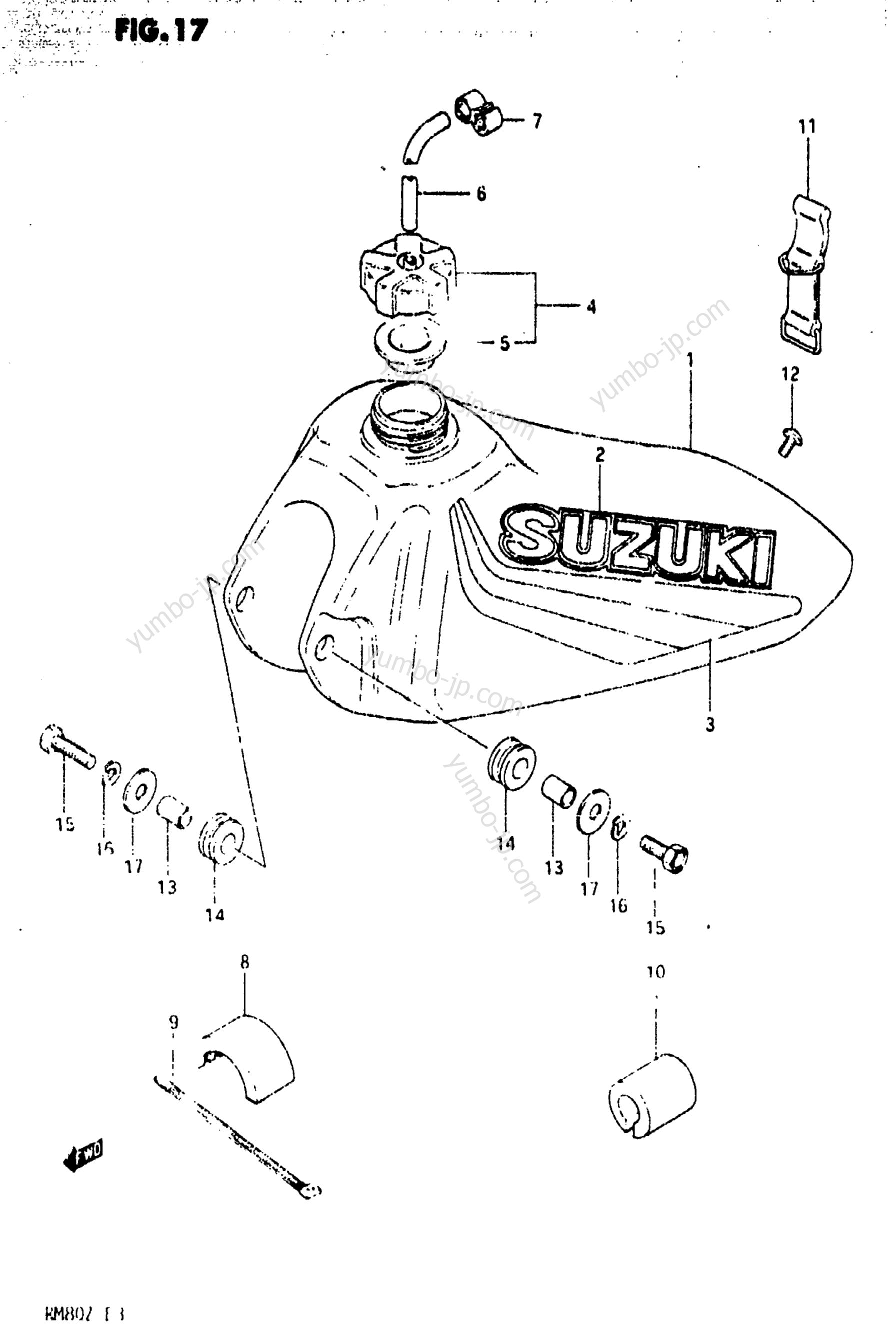 Топливный бак для мотоциклов SUZUKI RM80 1982 г.