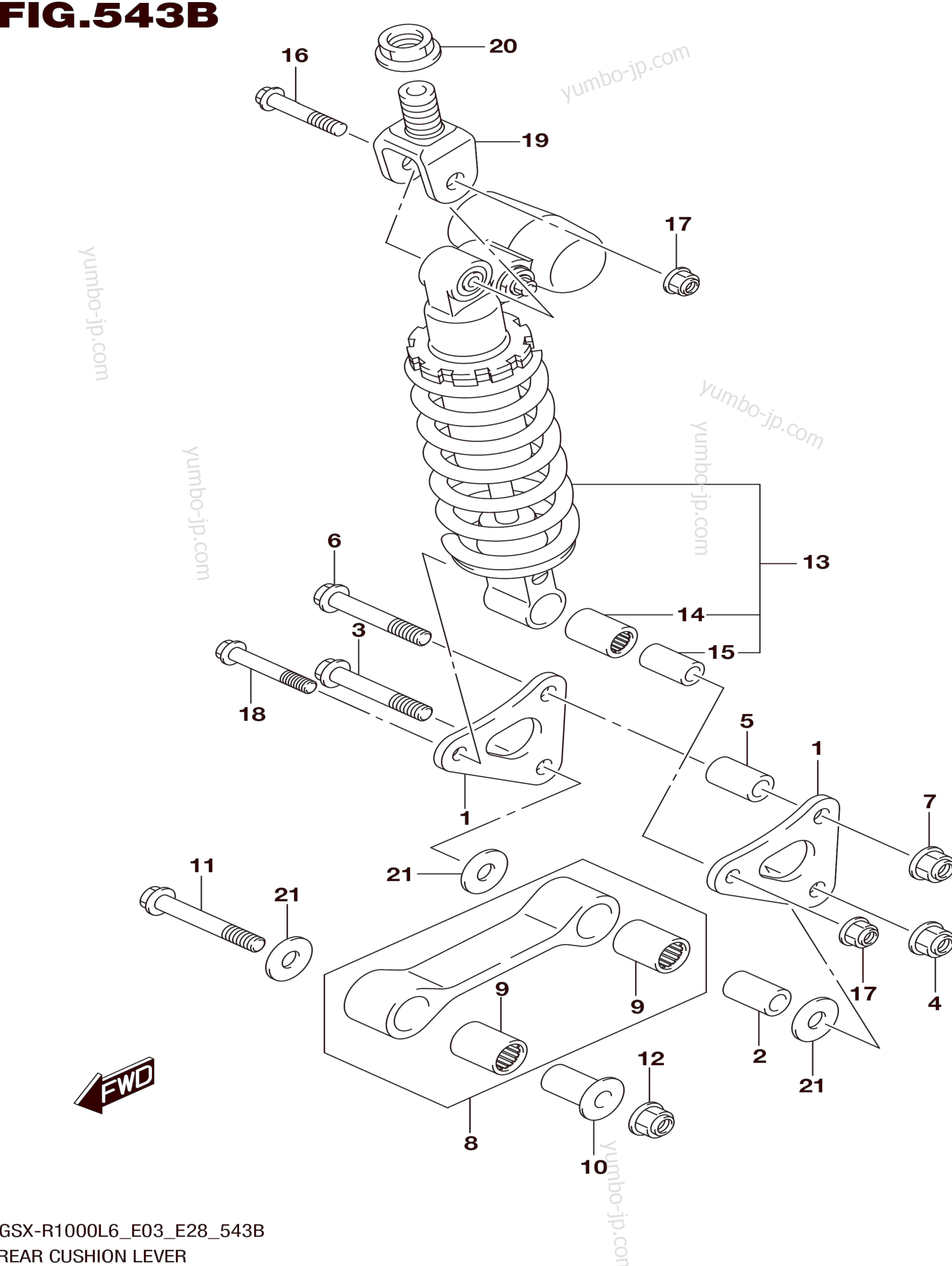 REAR CUSHION LEVER (GSX-R1000L6 E28) для мотоциклов SUZUKI GSX-R1000 2016 г.