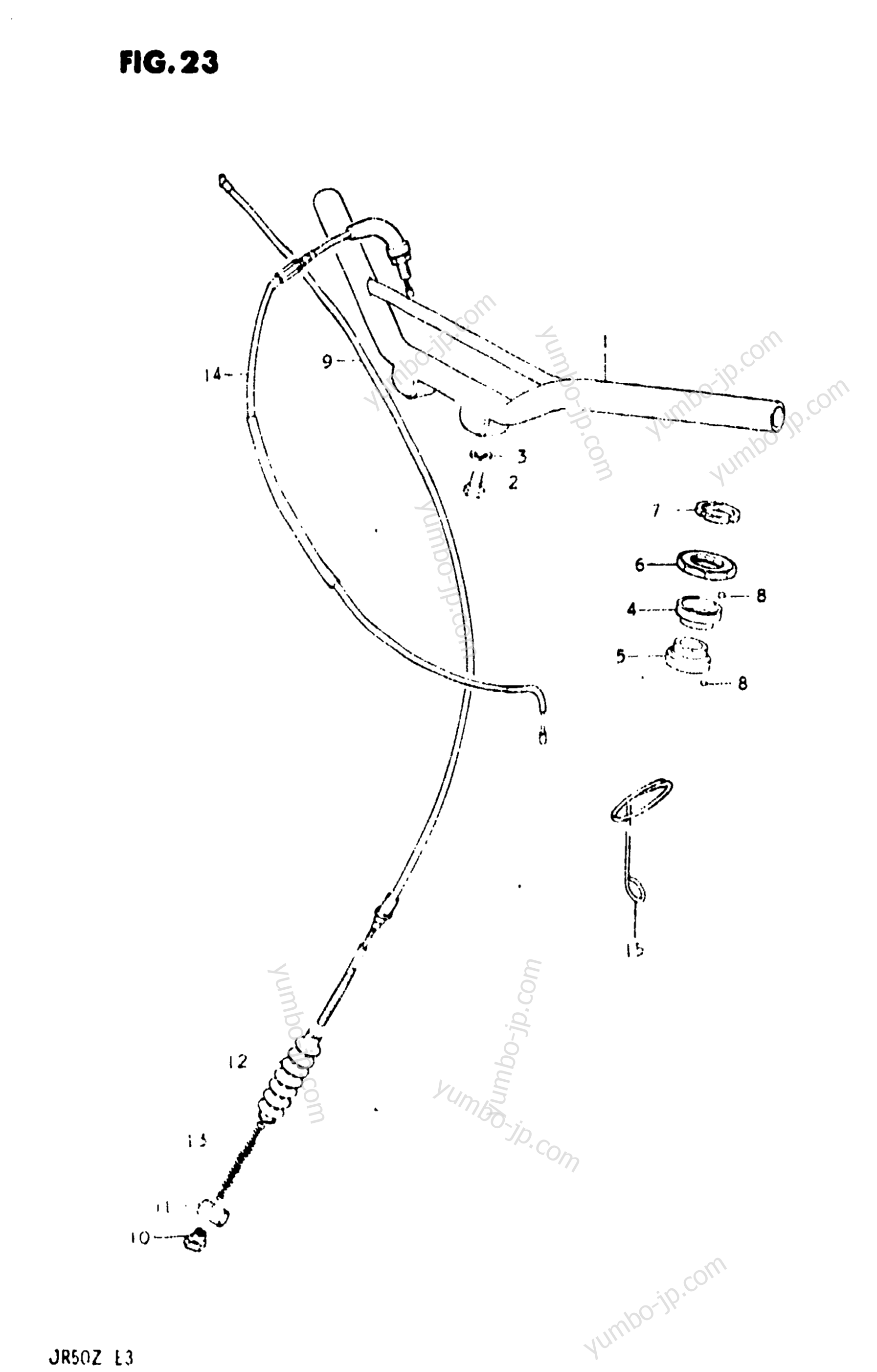 Handlebar - Cable for motorcycles SUZUKI JR50 1982 year