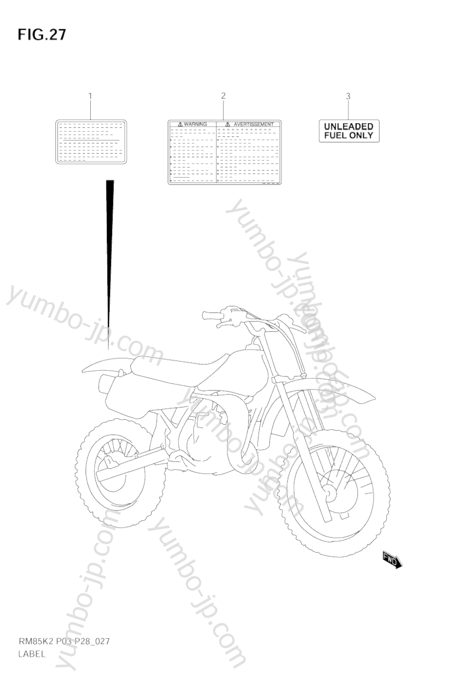 LABEL for motorcycles SUZUKI RM85 2006 year