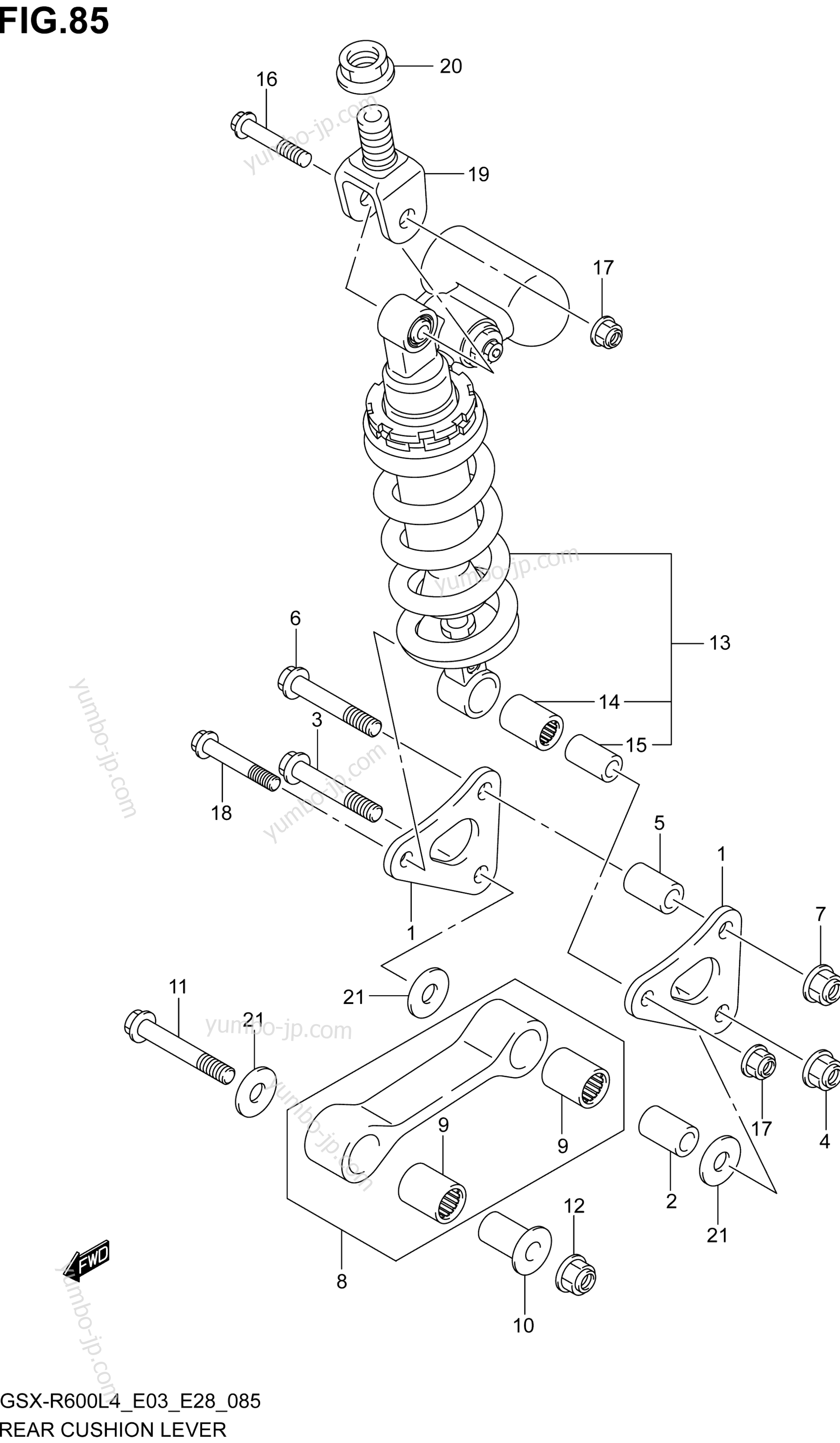 REAR CUSHION LEVER (GSX-R600L4 E28) for motorcycles SUZUKI GSX-R600 2014 year