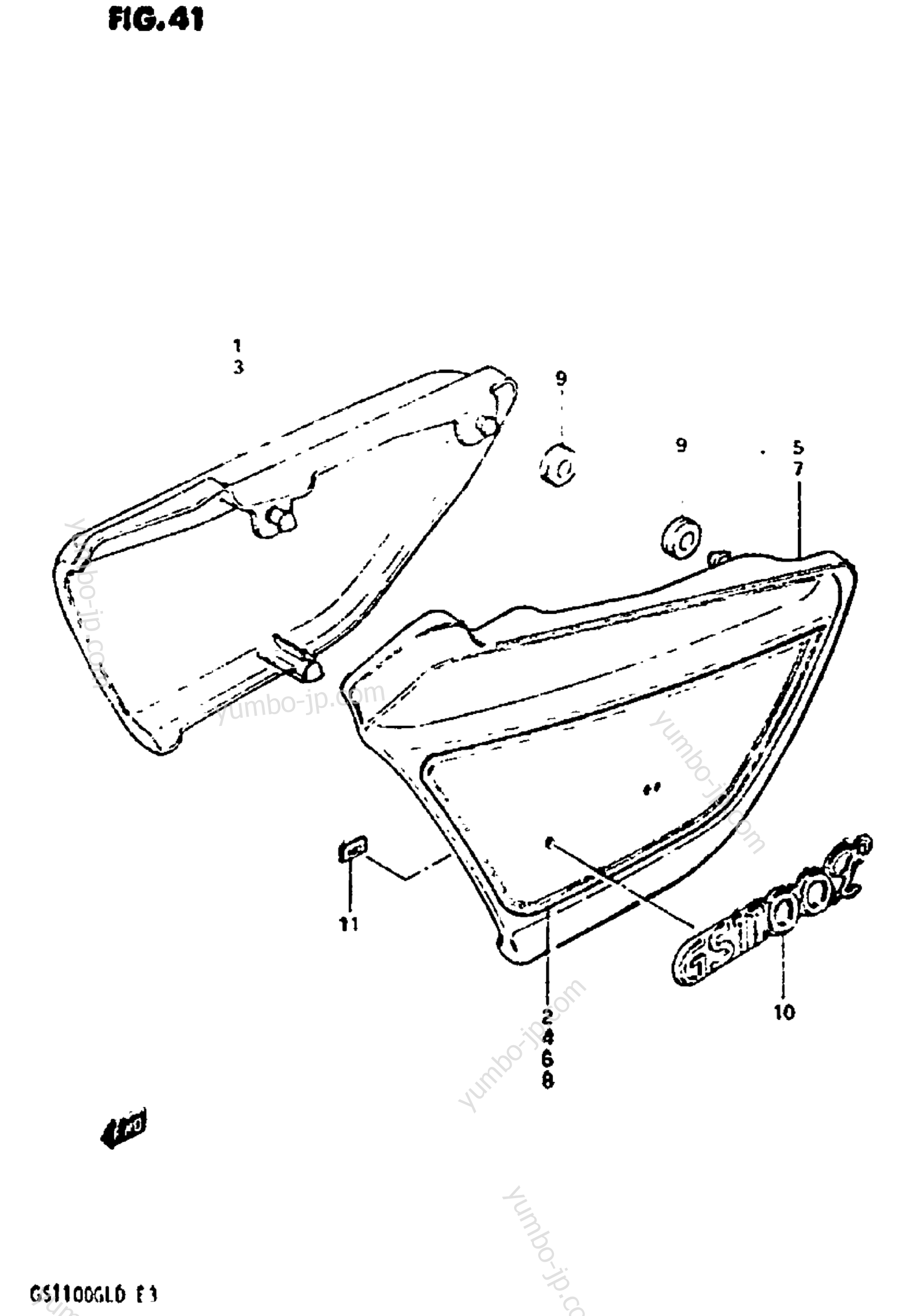 FRAME COVER (MODEL D) for motorcycles SUZUKI GS1100GL 1982 year