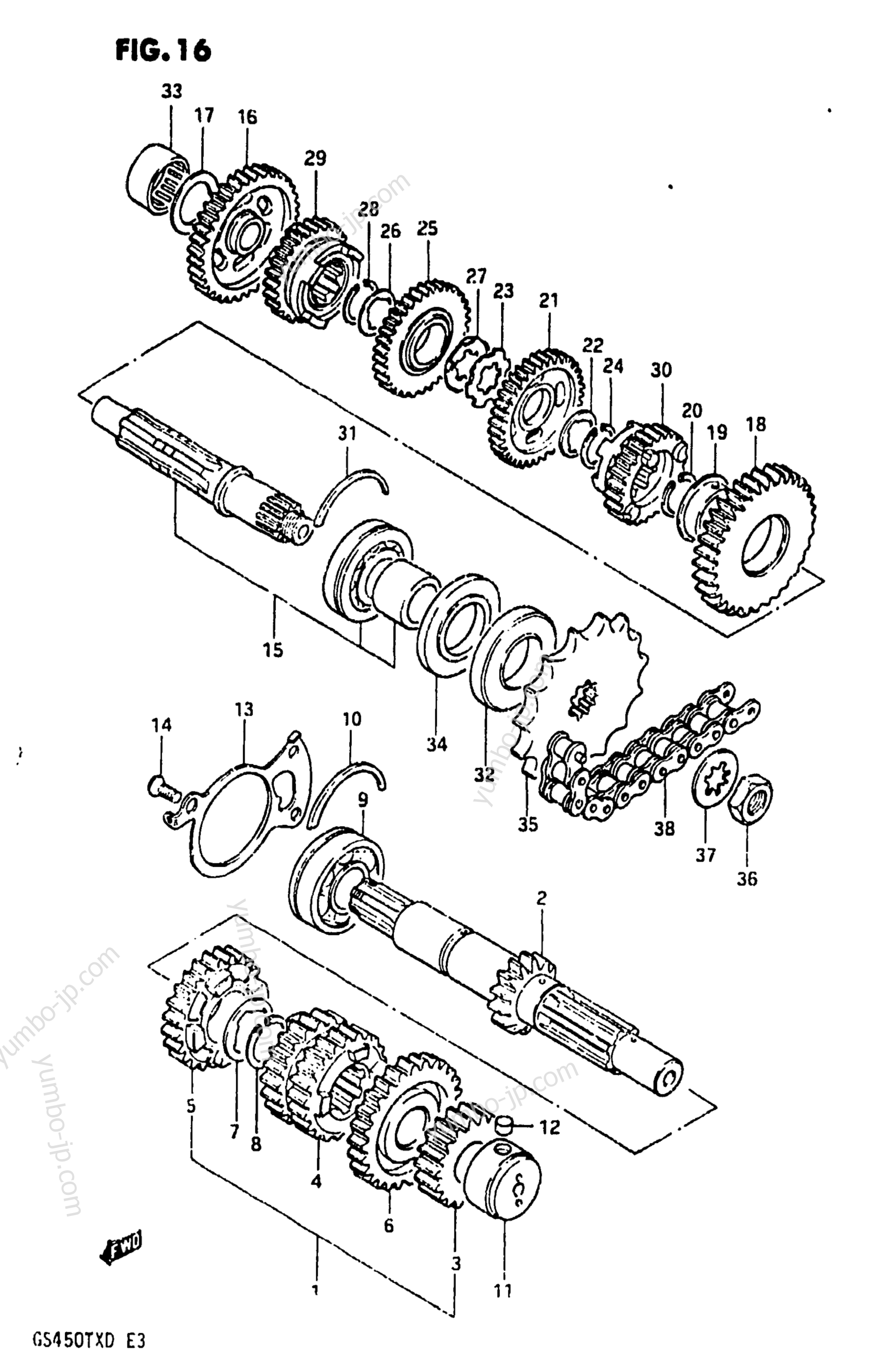 TRANSMISSION для мотоциклов SUZUKI GS450TX 1983 г.