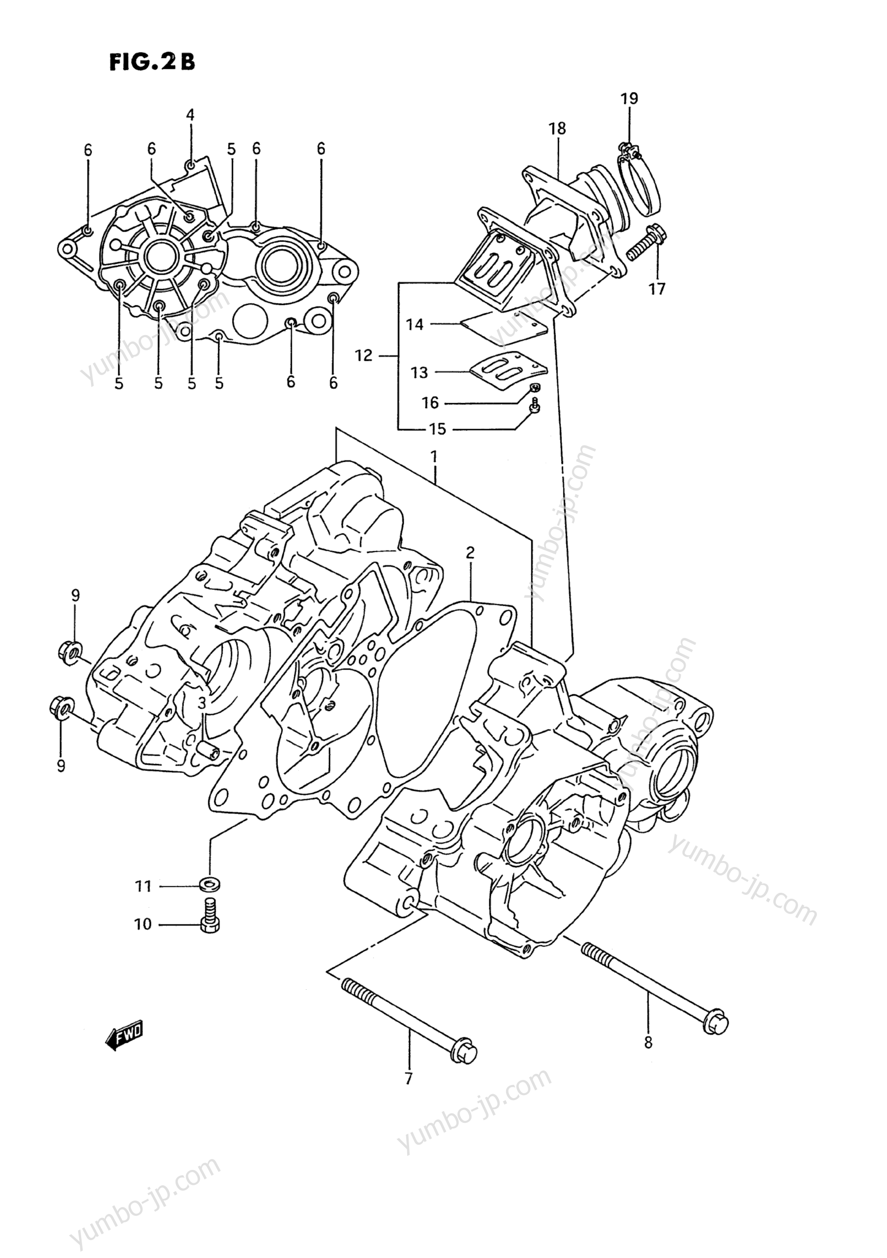 CRANKCASE (MODEL L/M/N/P/R/S) для мотоциклов SUZUKI RM80 1991 г.