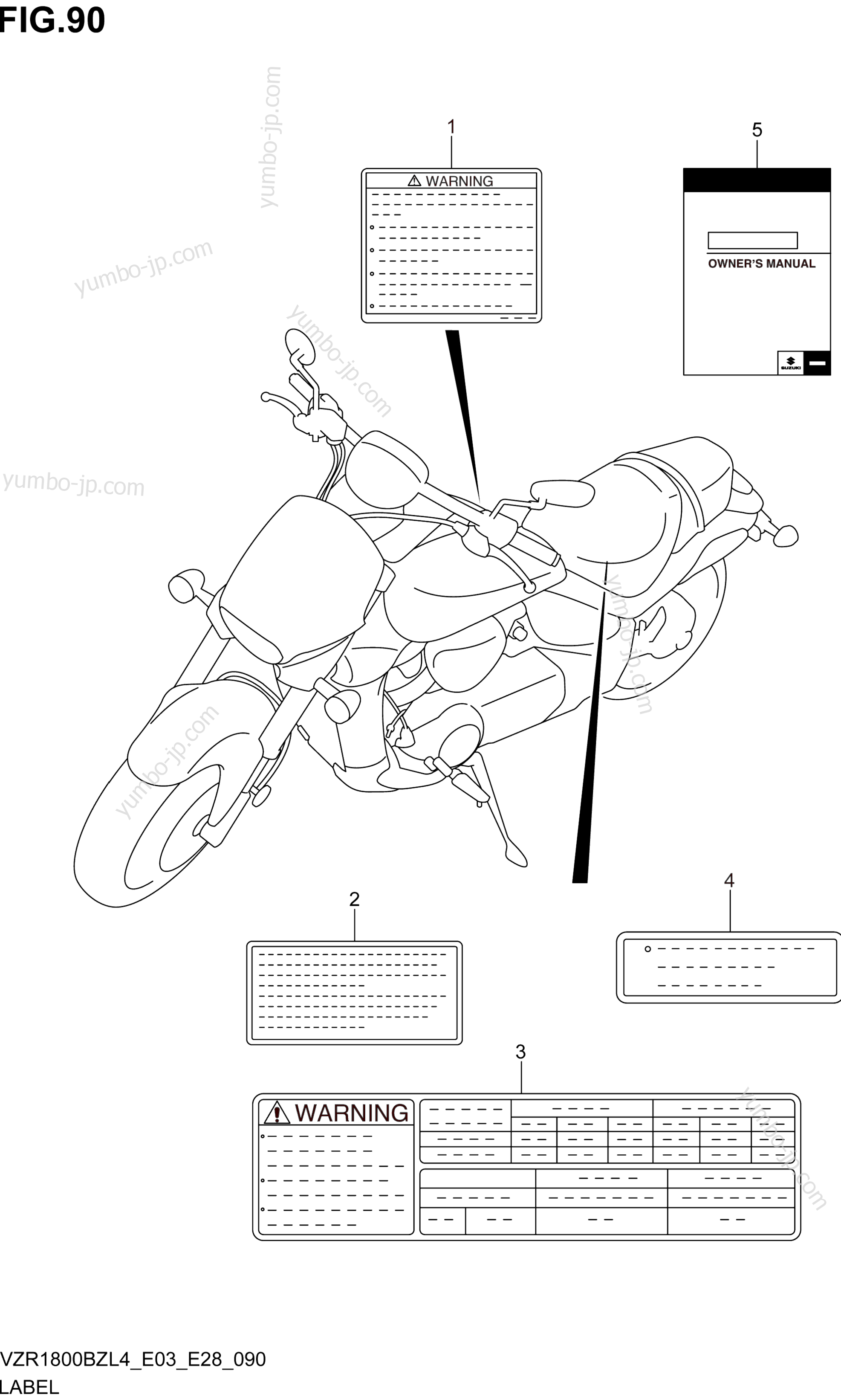 LABEL (VZR1800BZL4 E03) for motorcycles SUZUKI VZR1800BZ 2014 year