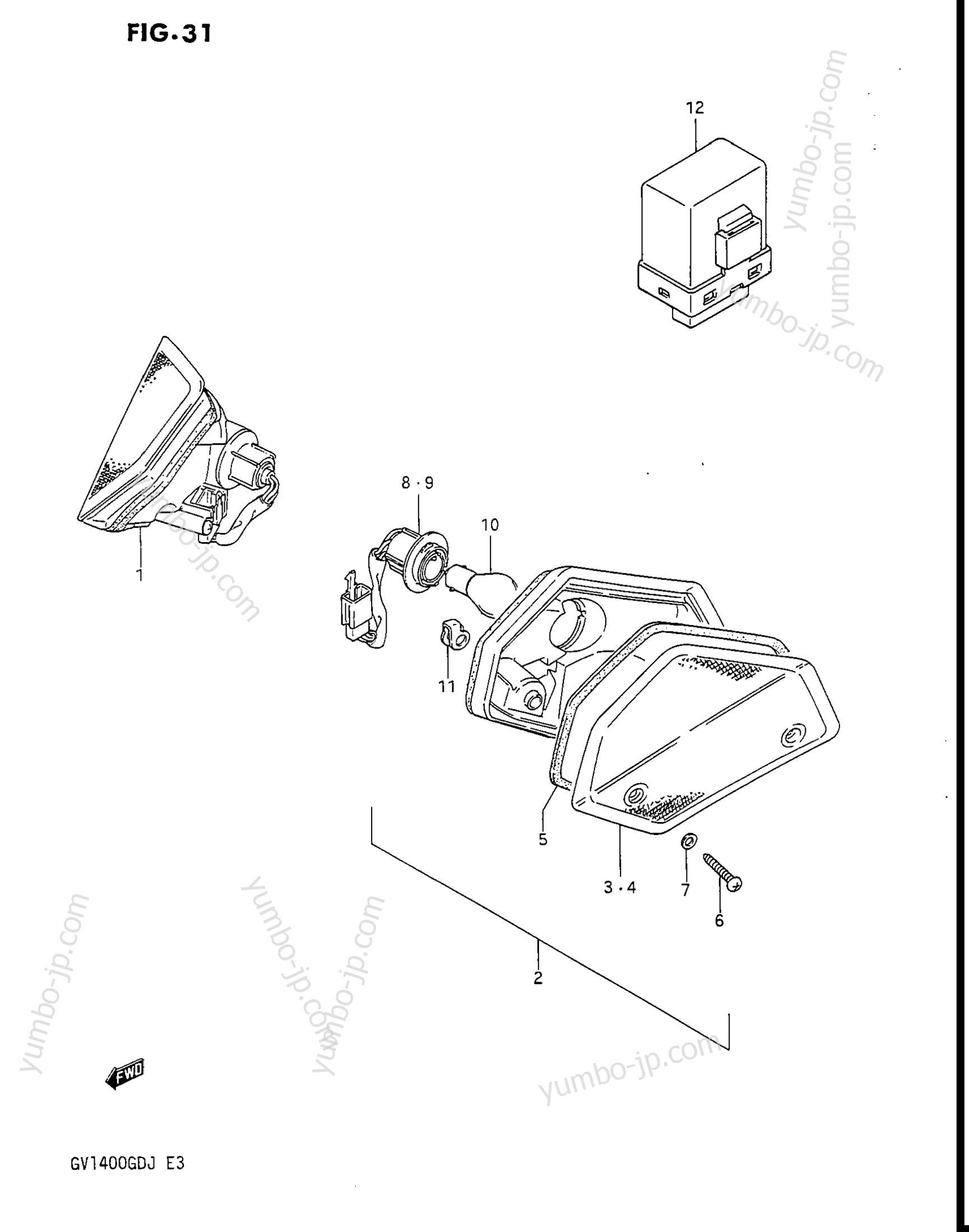 FRONT TURNSIGNAL LAMP для мотоциклов SUZUKI Cavalcade (GV1400GT) 1987 г.