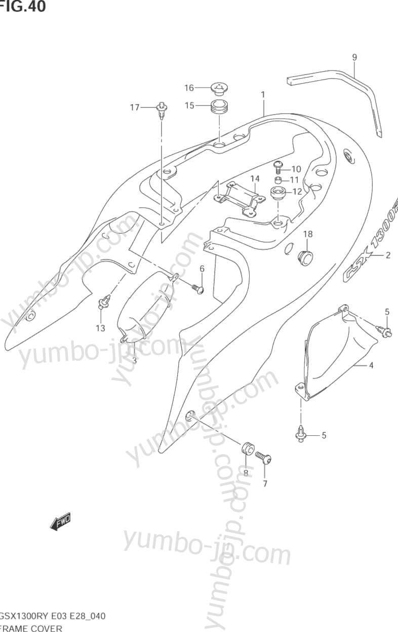 FRAME COVER (MODEL X) для мотоциклов SUZUKI Hayabusa (GSX1300RZ) 2003 г.