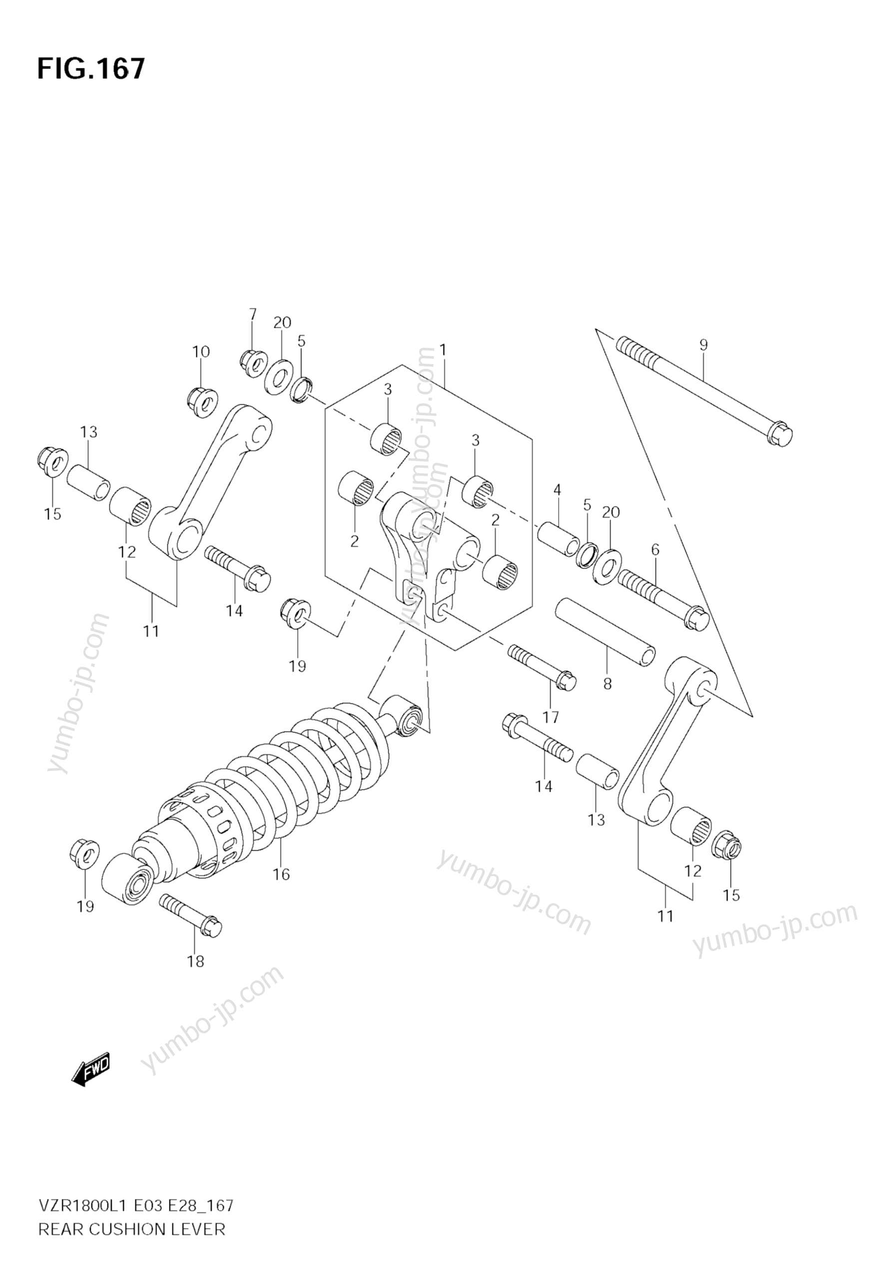 REAR CUSHION LEVER (VZR1800Z L1 E33) для мотоциклов SUZUKI Boulevard M109R (VZR1800) 2011 г.