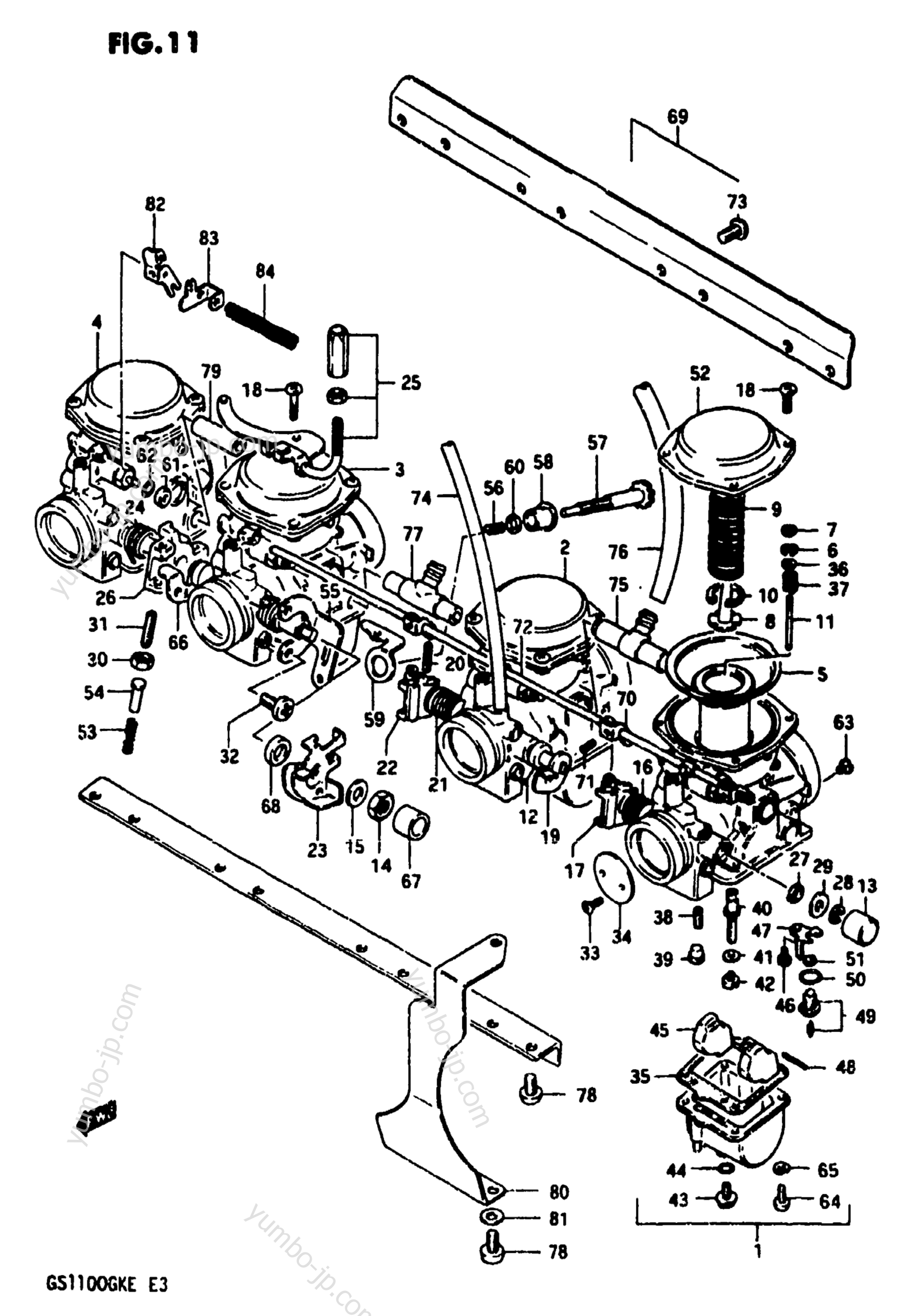 CARBURETOR for motorcycles SUZUKI GKE (GS1100) 1984 year