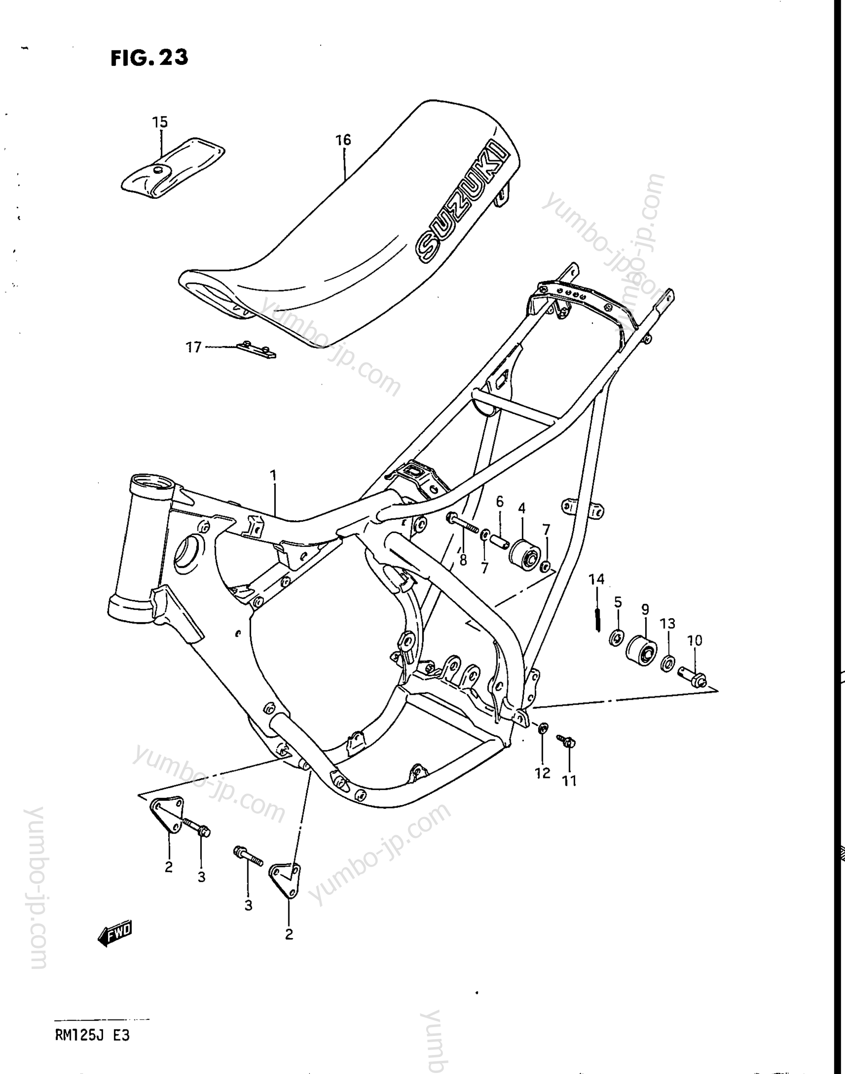 FRAME - SEAT (MODEL G) for motorcycles SUZUKI RM125 1987 year