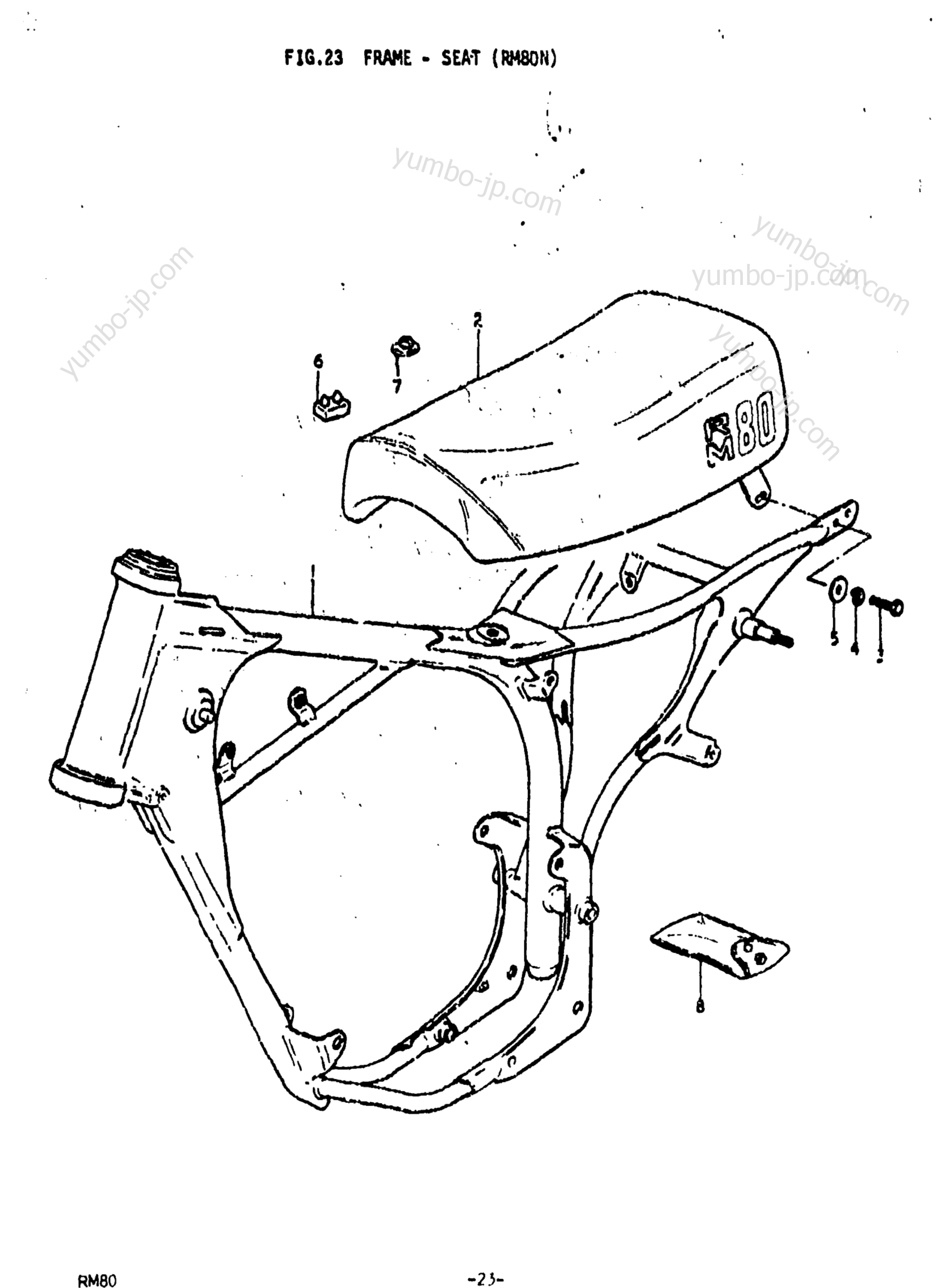 FRAME - SEAT (RM80N) for motorcycles SUZUKI RM80 1978 year