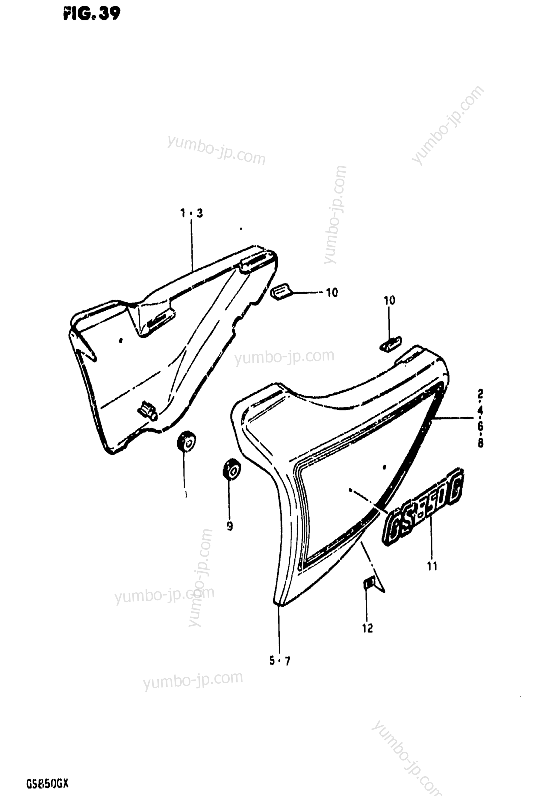 FRAME COVER (GS850GX) для мотоциклов SUZUKI GS850G 1980 г.