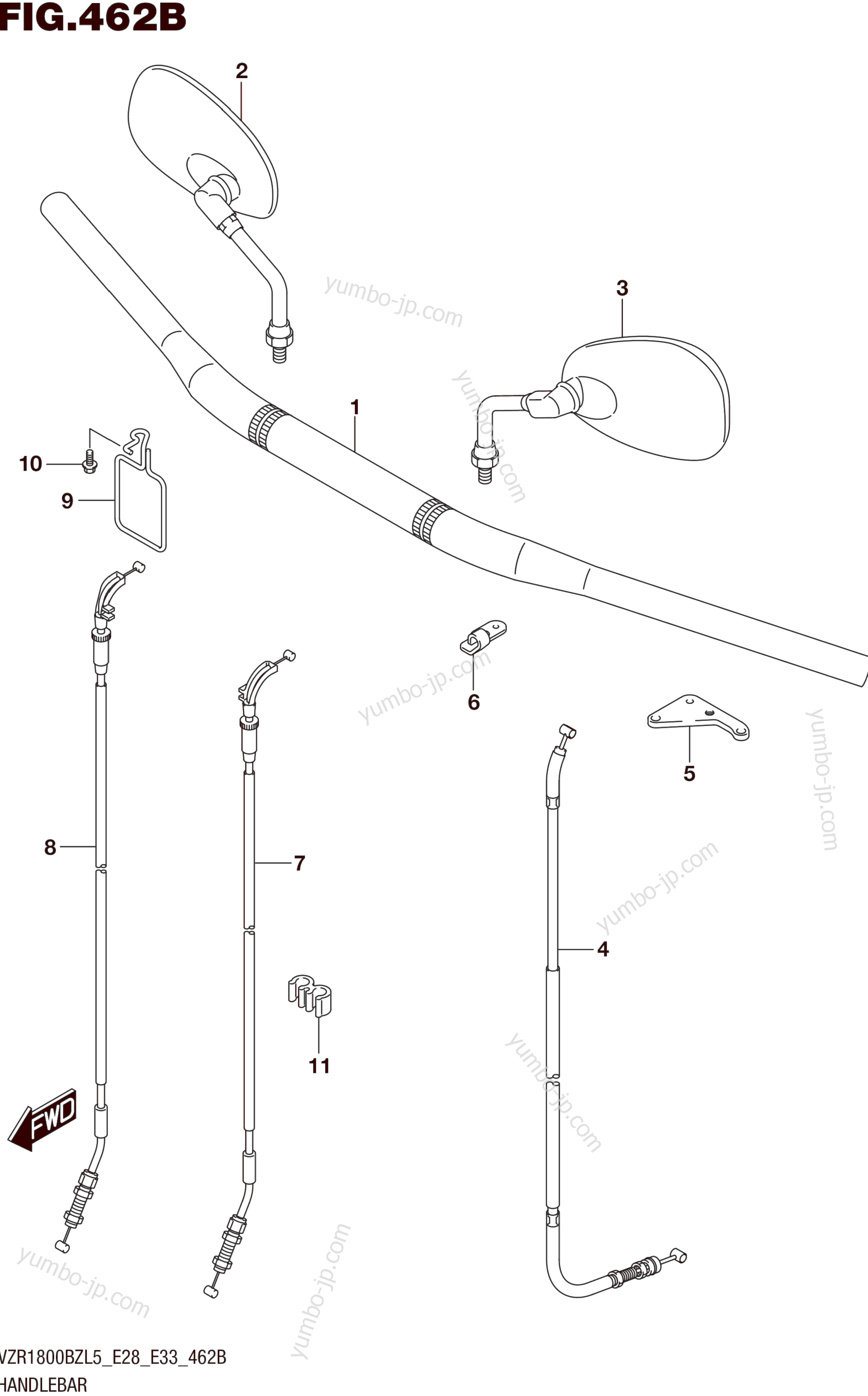 HANDLEBAR (VZR1800BZL5 E33) for motorcycles SUZUKI VZR1800BZ 2015 year