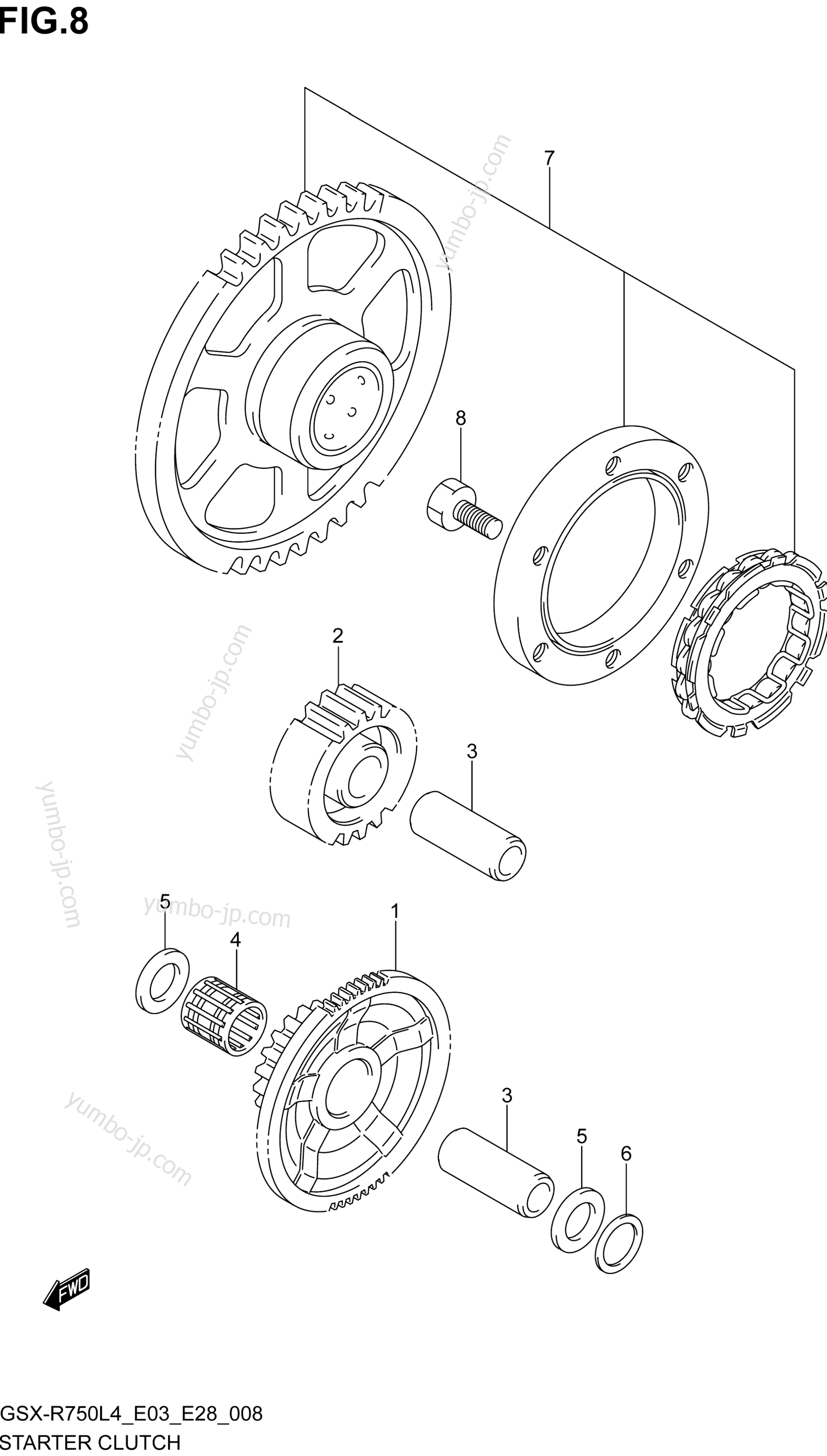 STARTER CLUTCH for motorcycles SUZUKI GSX-R750 2014 year