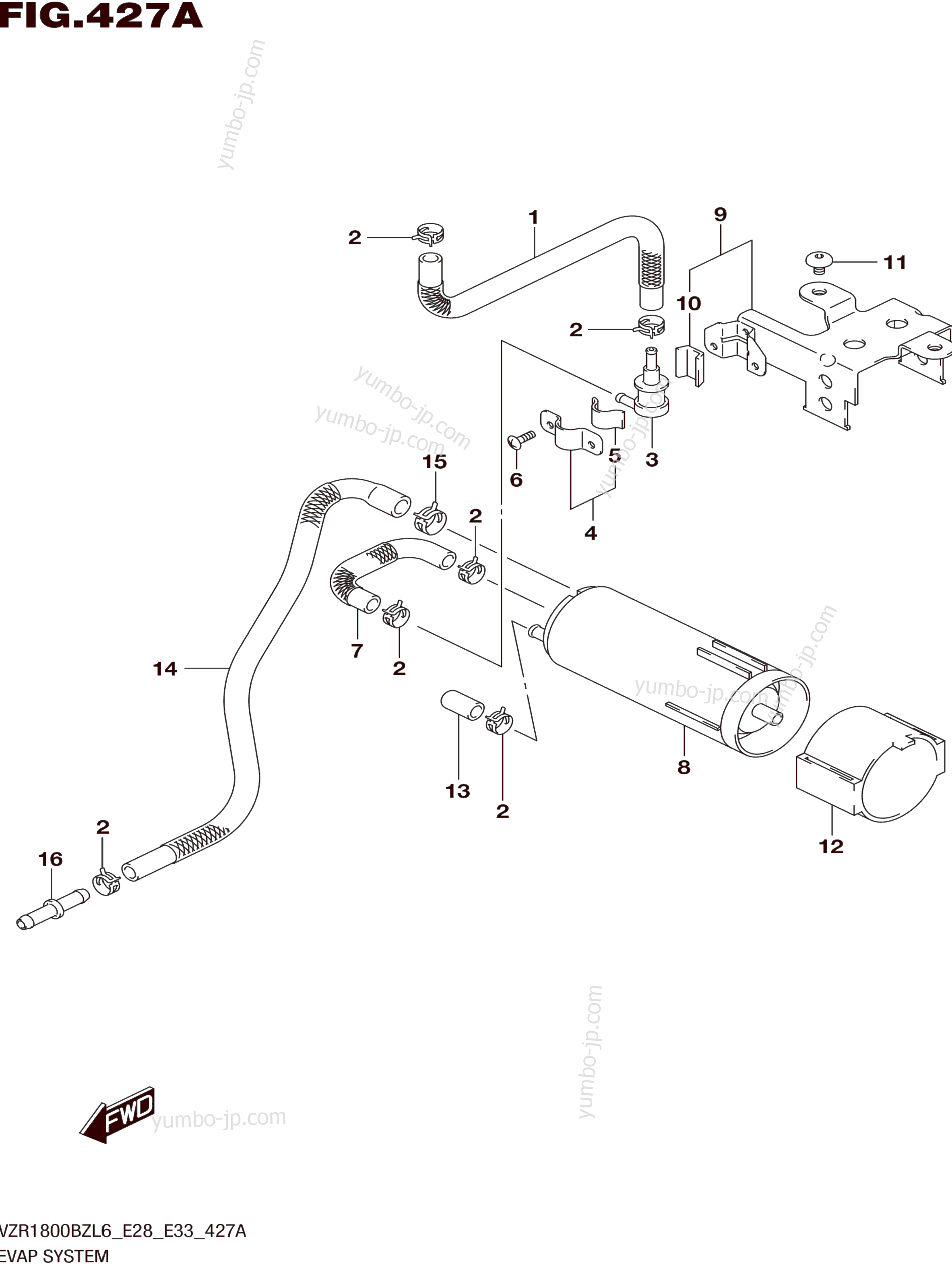 EVAP SYSTEM (VZR1800BZL6 E33) for motorcycles SUZUKI VZR1800-BZ 2016 year