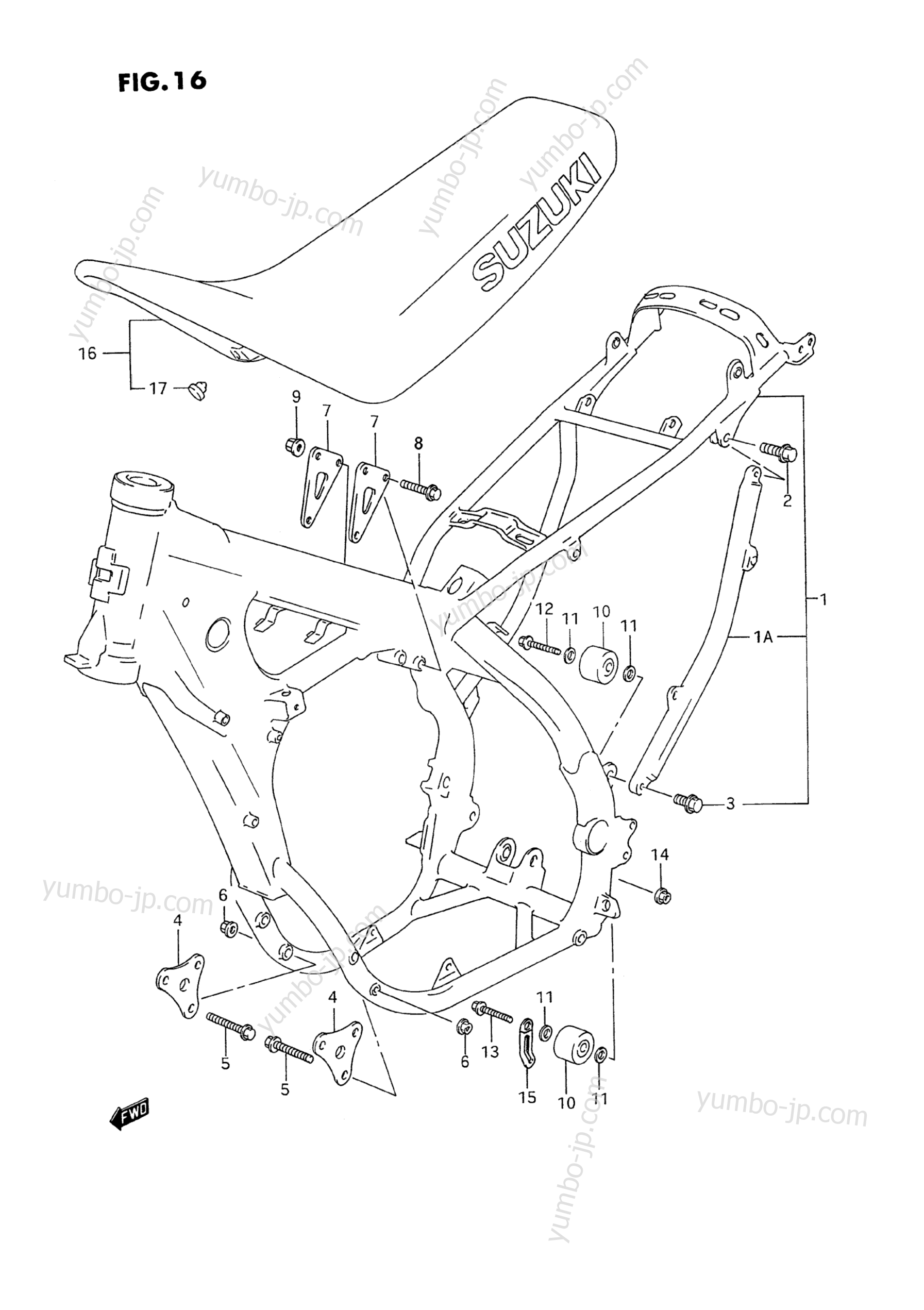 FRAME - SEAT (MODEL P) for motorcycles SUZUKI RM250 1993 year