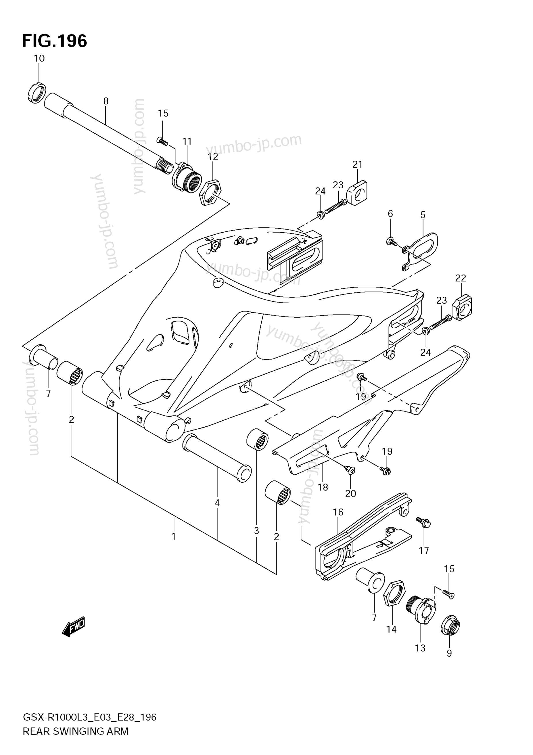 REAR SWINGING ARM (GSX-R1000ZL3 E28) for motorcycles SUZUKI GSX-R1000 2013 year