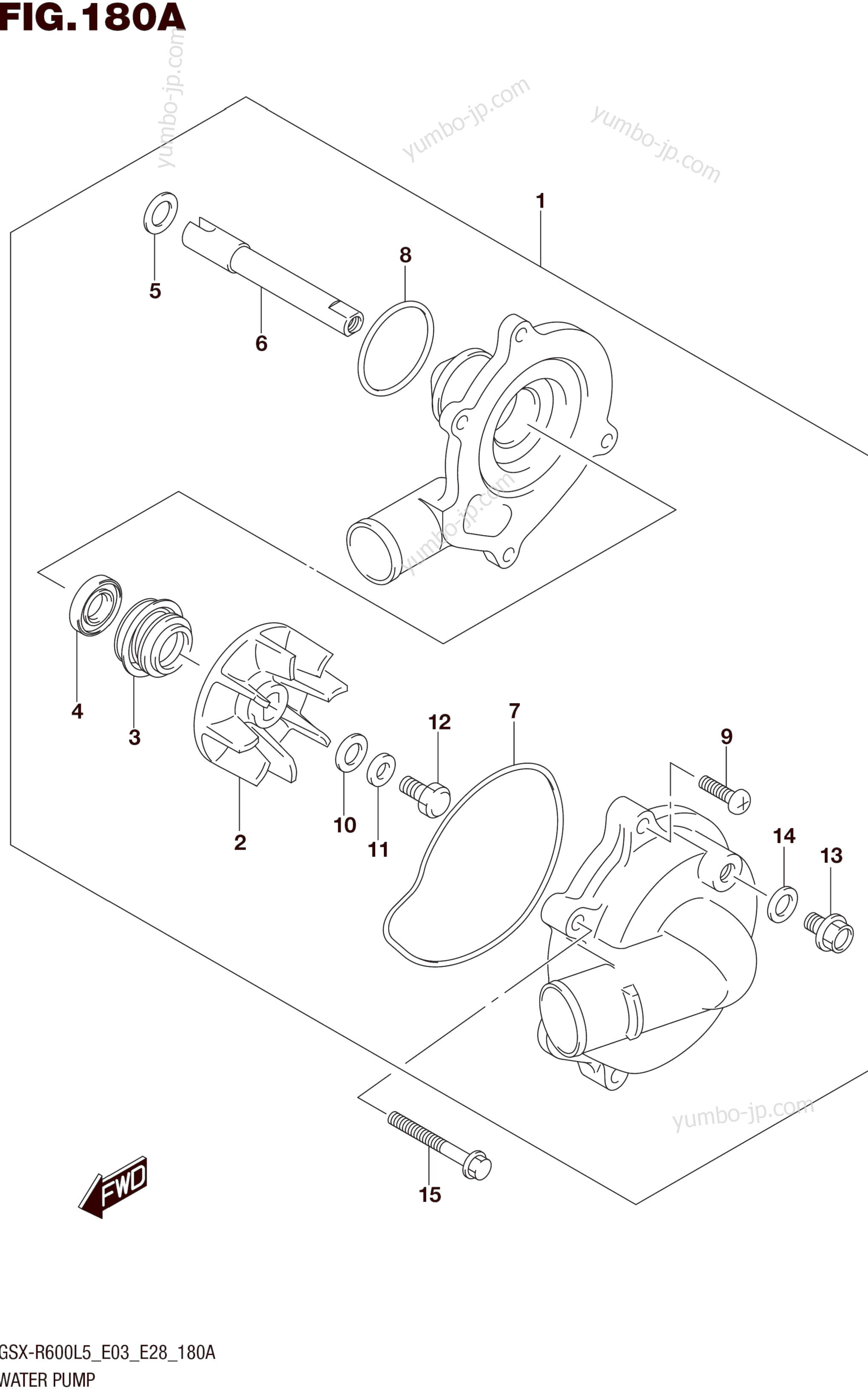 WATER PUMP for motorcycles SUZUKI GSX-R600 2015 year