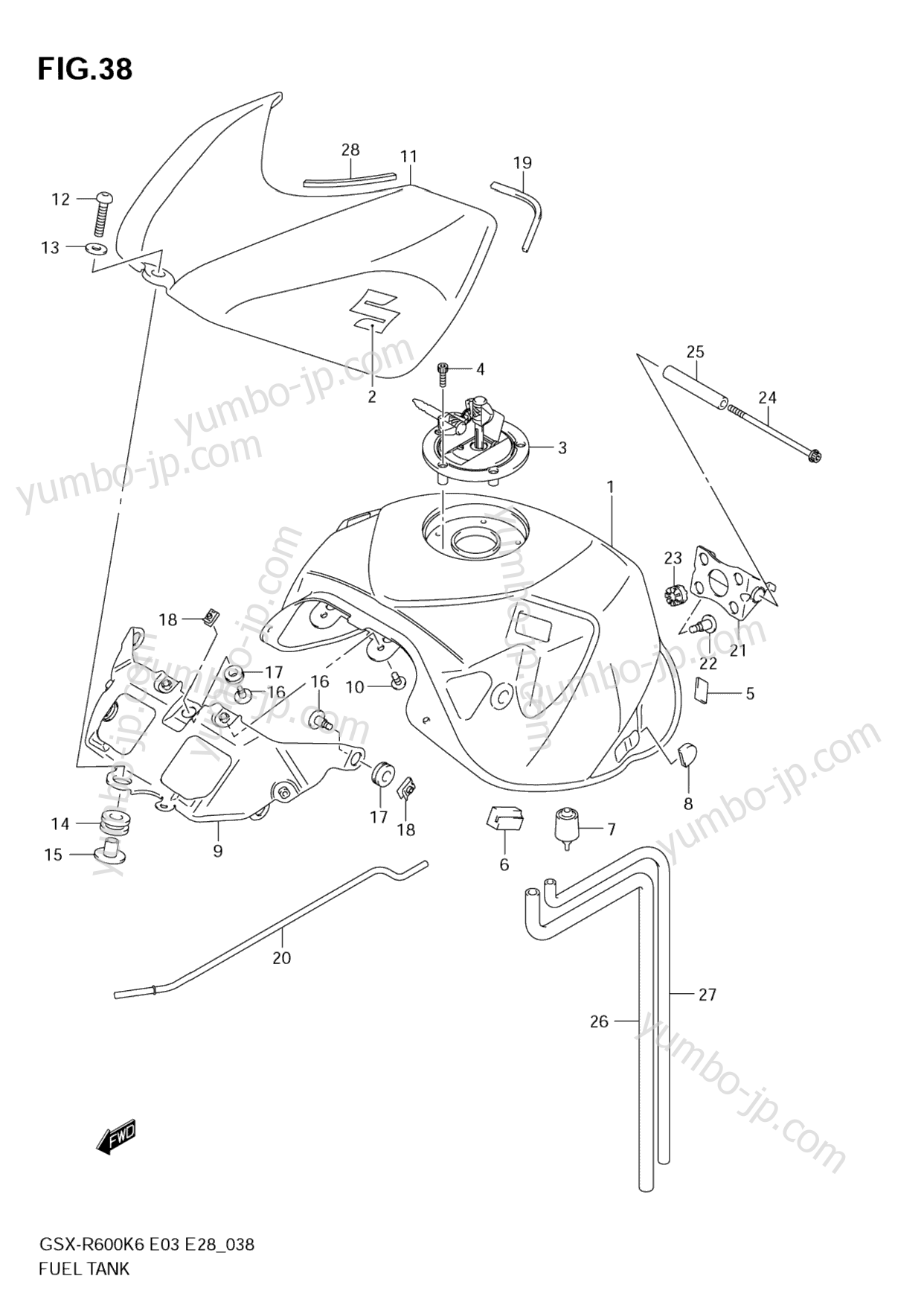 FUEL TANK for motorcycles SUZUKI GSX-R600 2007 year