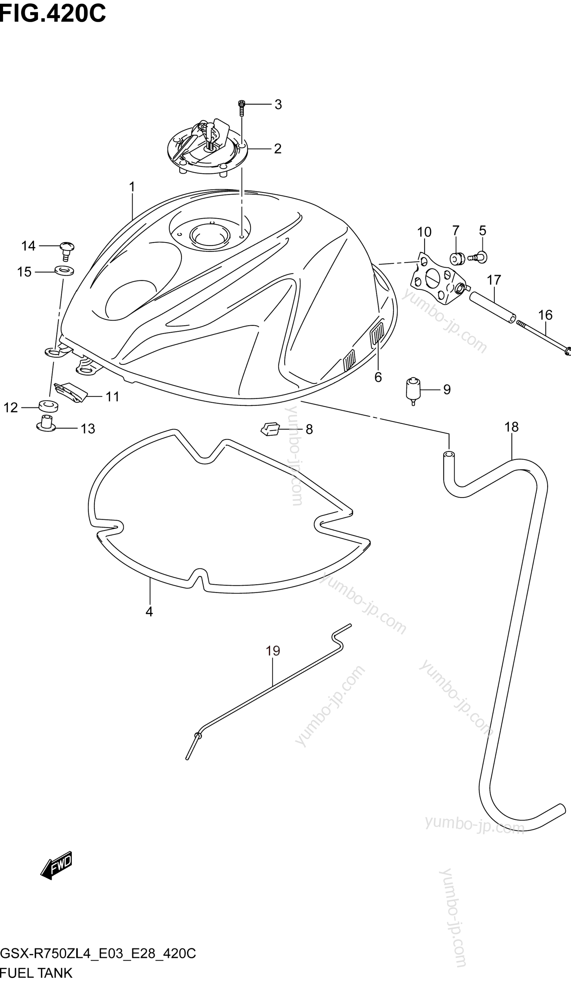 FUEL TANK (GSX-R750ZL4 E33) for motorcycles SUZUKI GSX-R750Z 2014 year