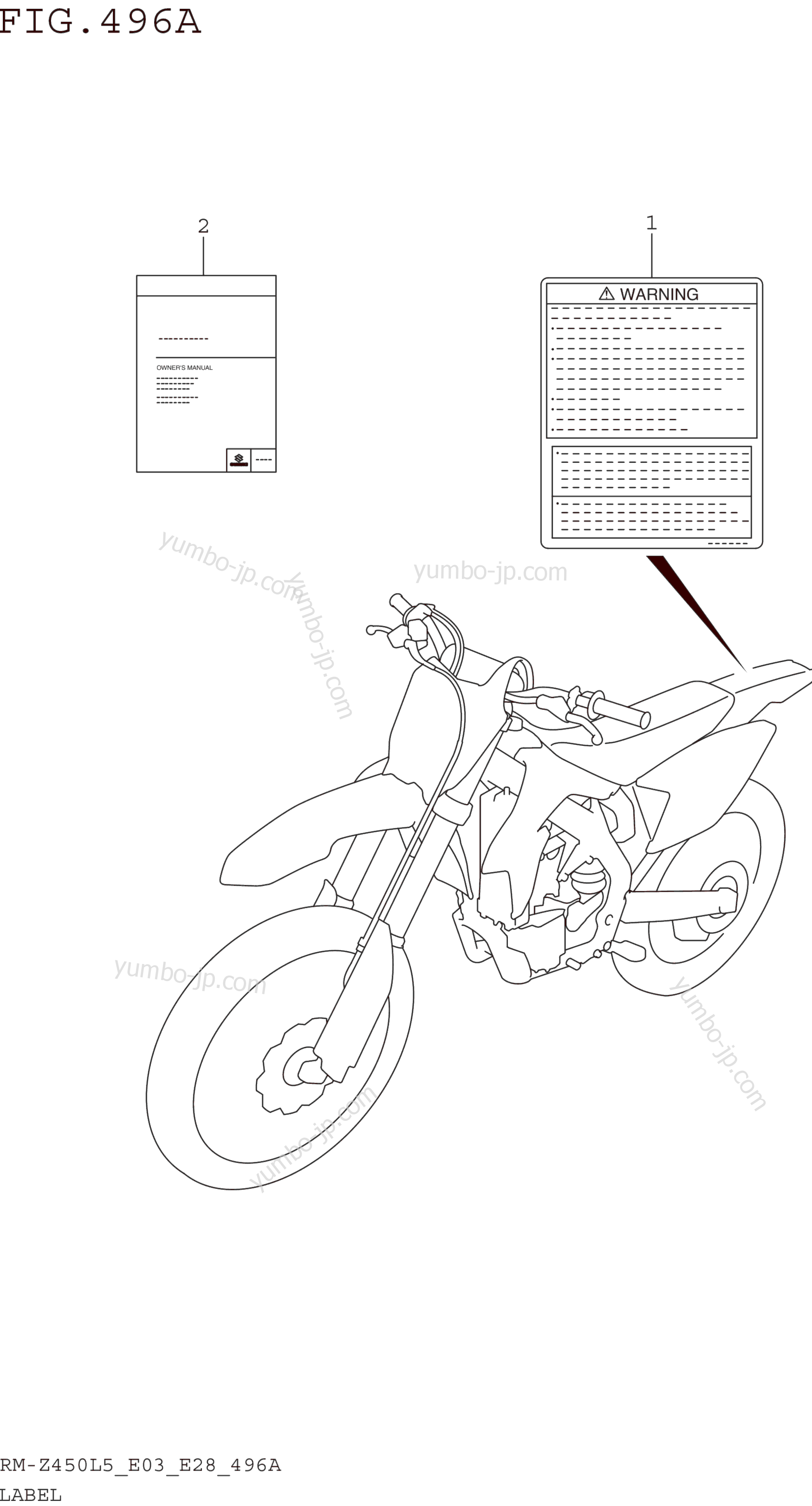 LABEL (RM-Z450L5 E03) for motorcycles SUZUKI RM-Z450 2015 year