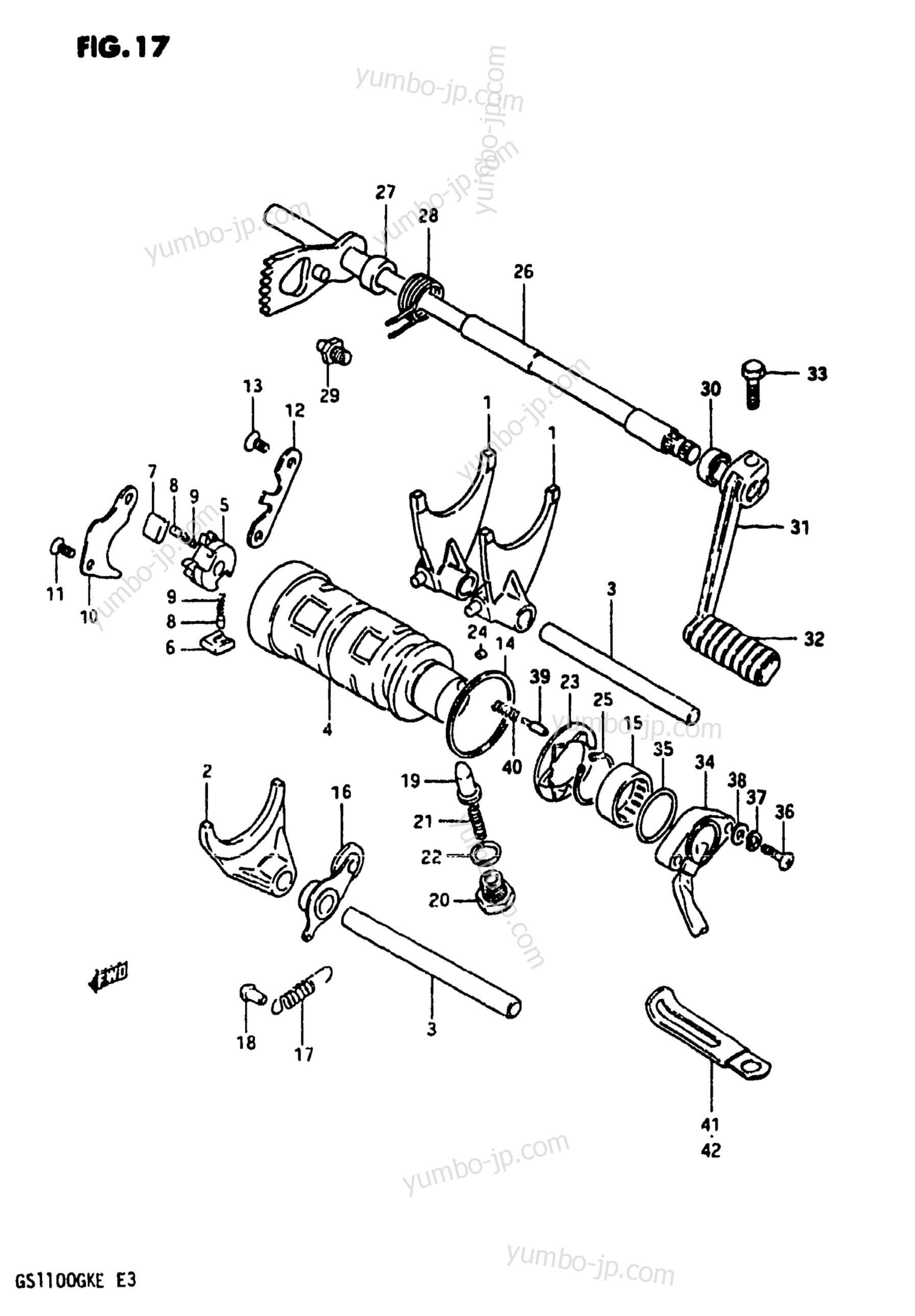 GEAR SHIFTING for motorcycles SUZUKI GKE (GS1100) 1984 year