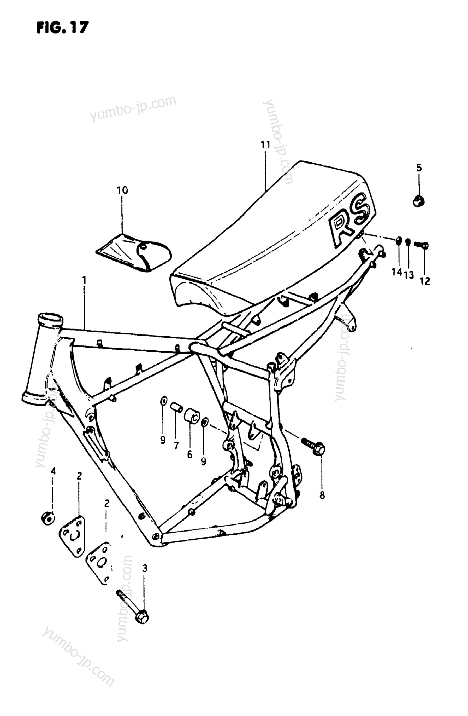 FRAME - SEAT for motorcycles SUZUKI RS250 1980 year