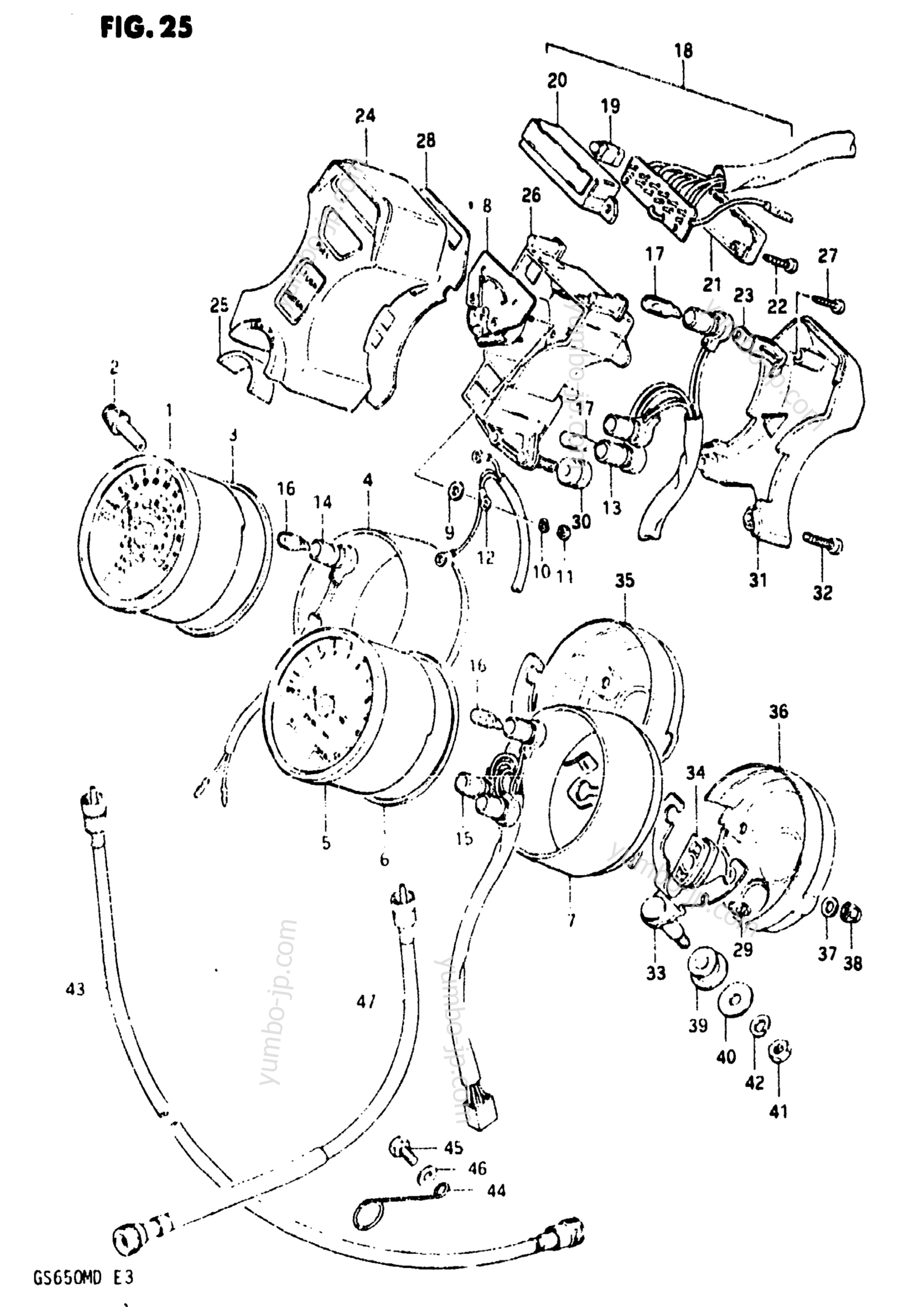 Speedometer - Tachometer for motorcycles SUZUKI GS650M 1983 year