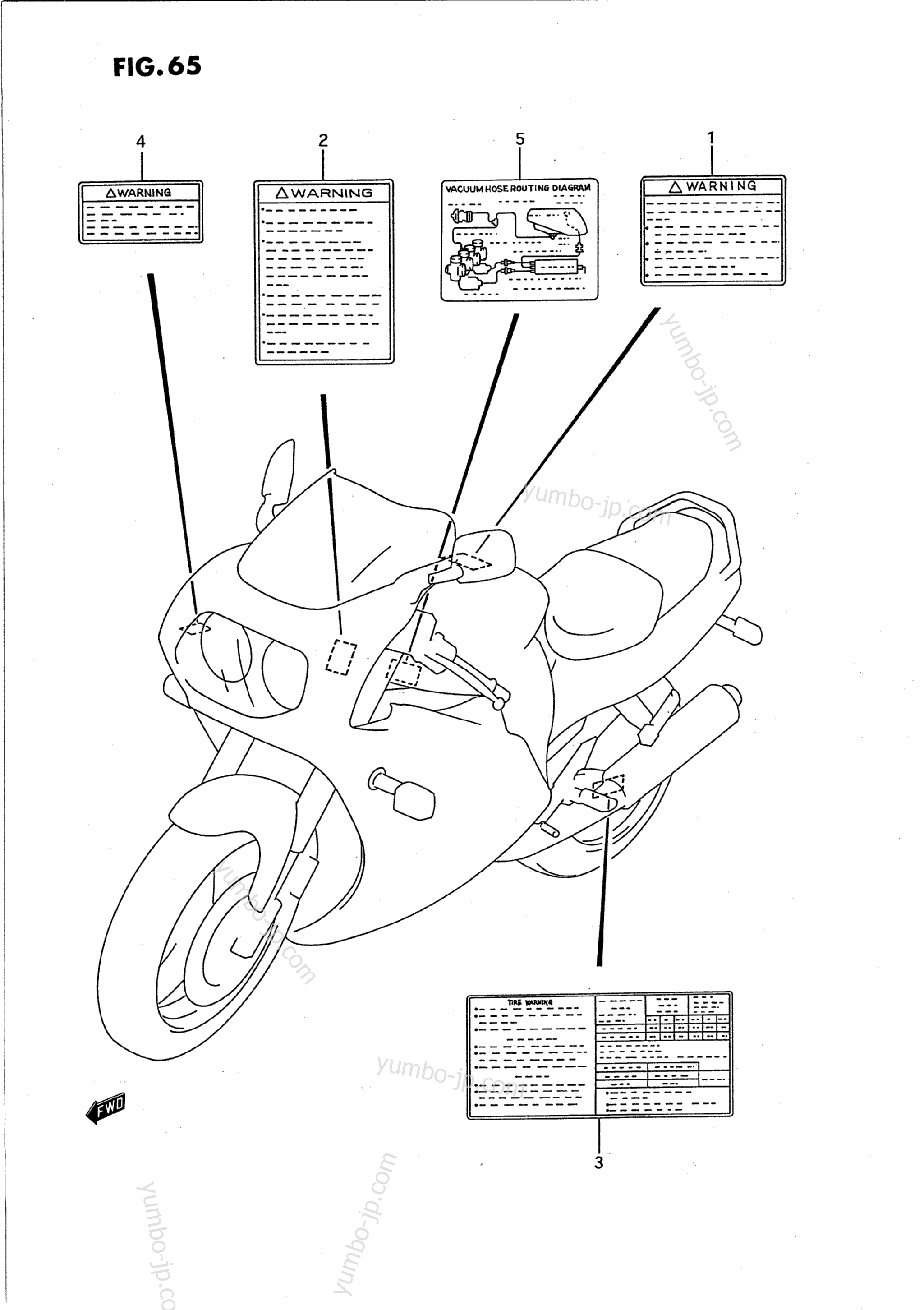 LABEL for motorcycles SUZUKI GSX-R750W 1995 year