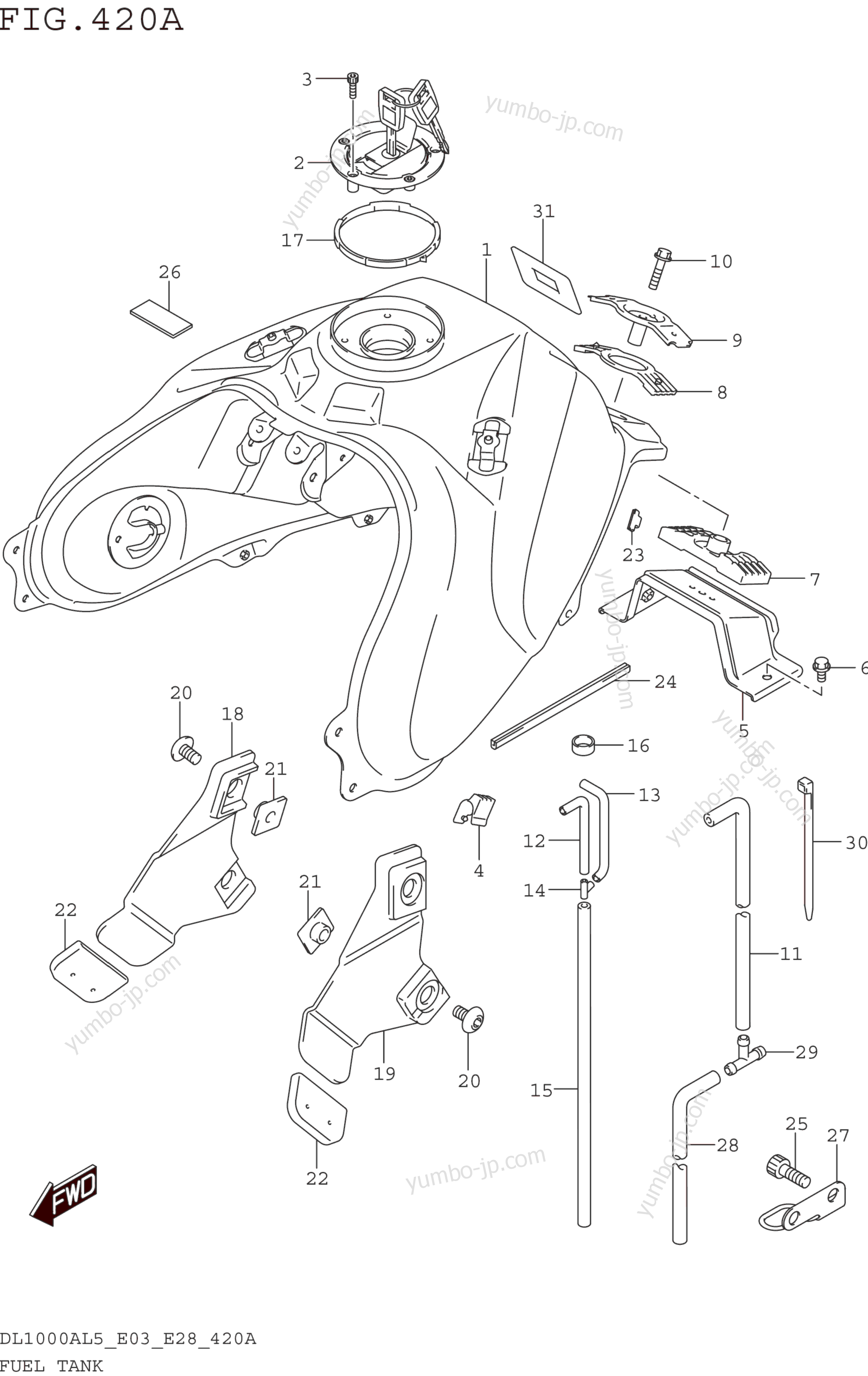 FUEL TANK (DL1000AL5 E03) for motorcycles SUZUKI DL1000A 2015 year