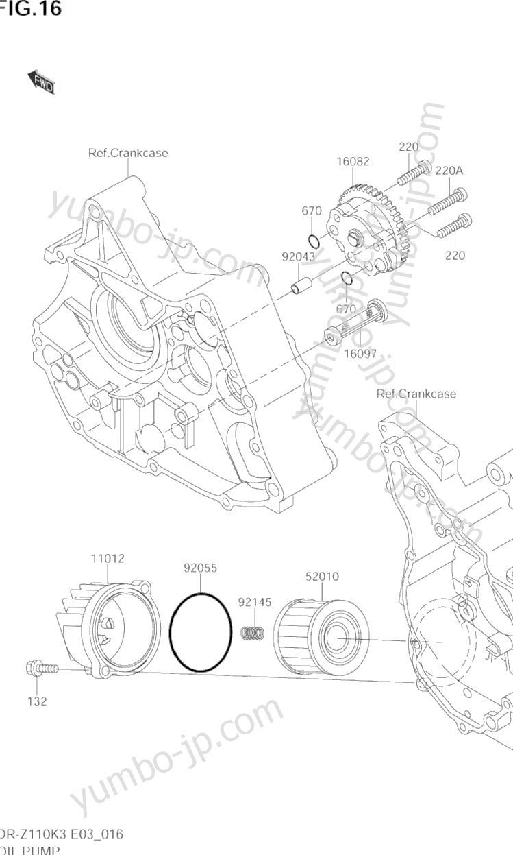 OIL PUMP for motorcycles SUZUKI DR-Z110 2005 year